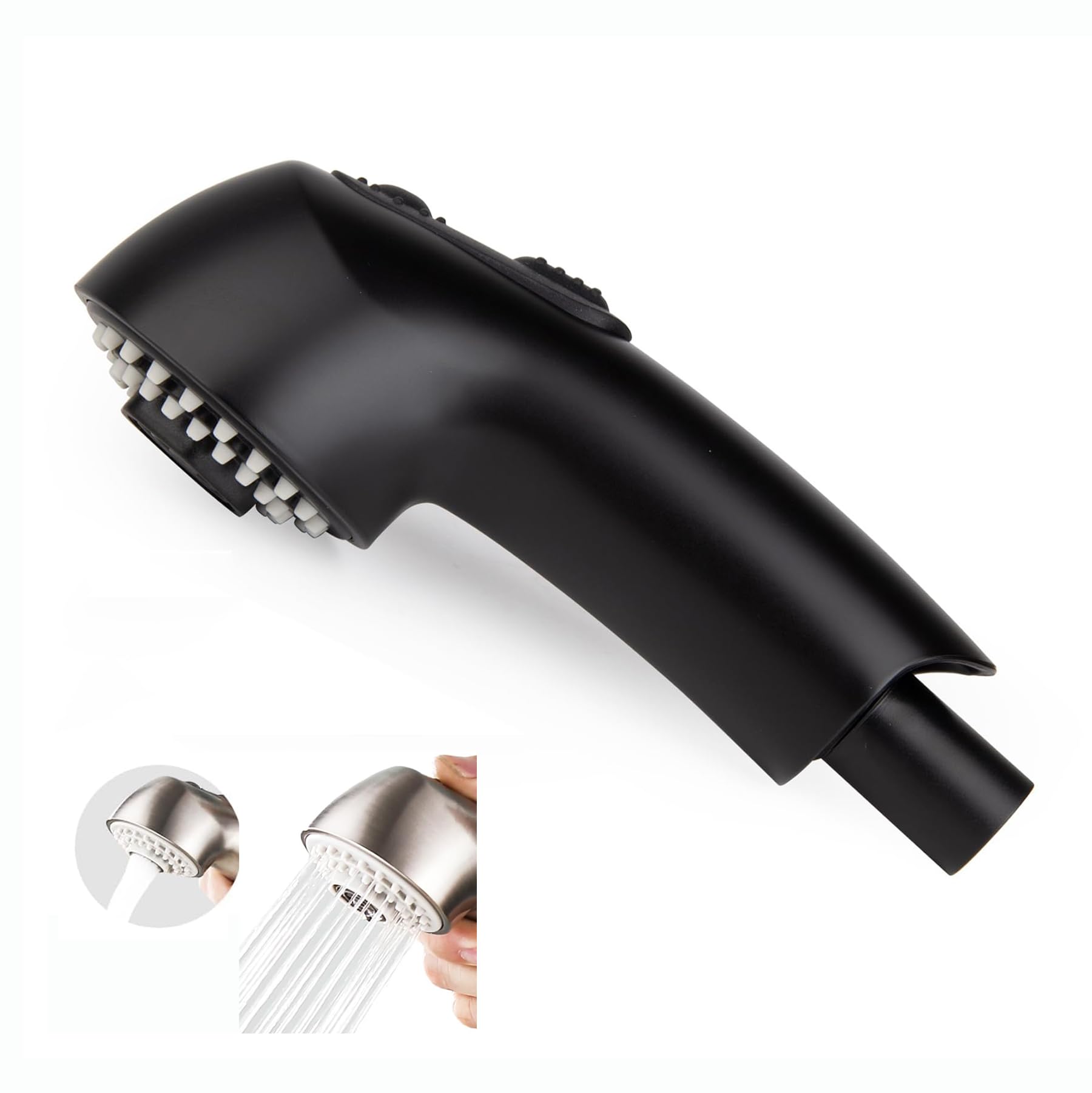 Hansengroe Pull Out Spray Head For Grohe 6298K00/46312Kh0, Kitchen Sink Faucet Spray Head Replacement Part For Bathroom Tub, Pull Out Spray Wand (Matte Black)