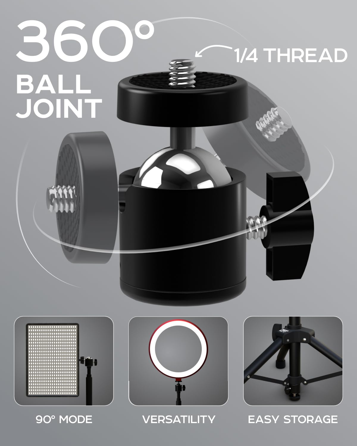 Propvue Projector Tripod Stand, Height Adjustable 26" To 59" & Floor Projector Stand, Portable Laptop, Camera & Light & Ball Head - Well-Made, Easy-To-Adjust, Dj Rack & Music Or Movie