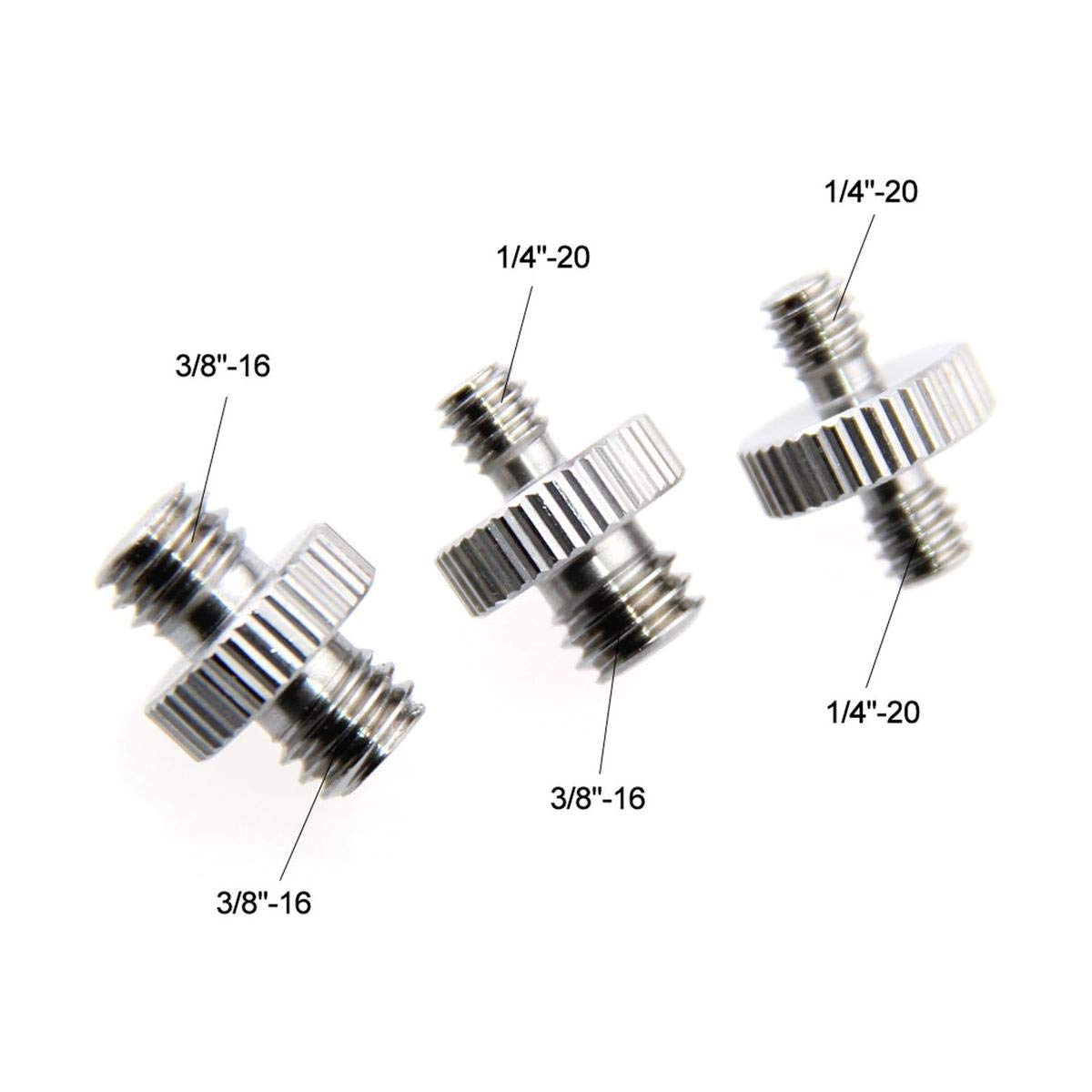 Camvate Male To Male Screw Adapter Set For Camera Tripod, 3-Pack