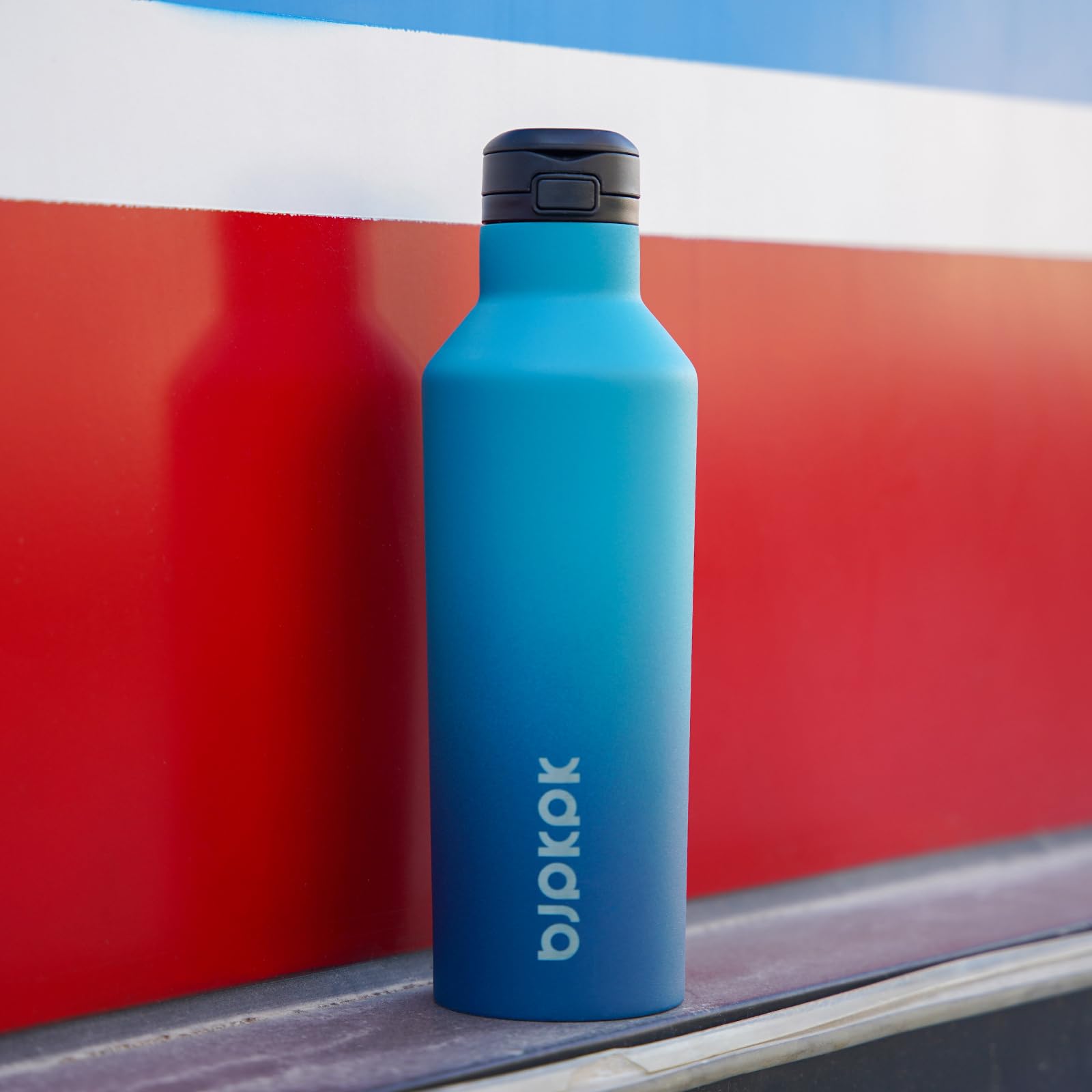 Bjpkpk Insulated Water Bottle With Straw 17Oz Stainless Steel Water Bottles With 2 Lids