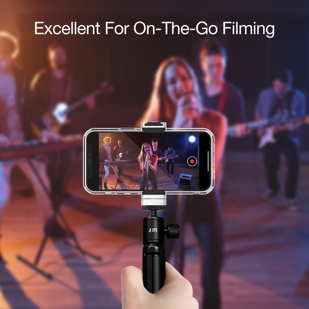 Just Mobile Shuttergrip Mini Tripod Premium Aluminum Alloy Ball Head Mount Standard 1/4" Screw Desktop Tabletop Stand Tripod Fits All Cameras Black