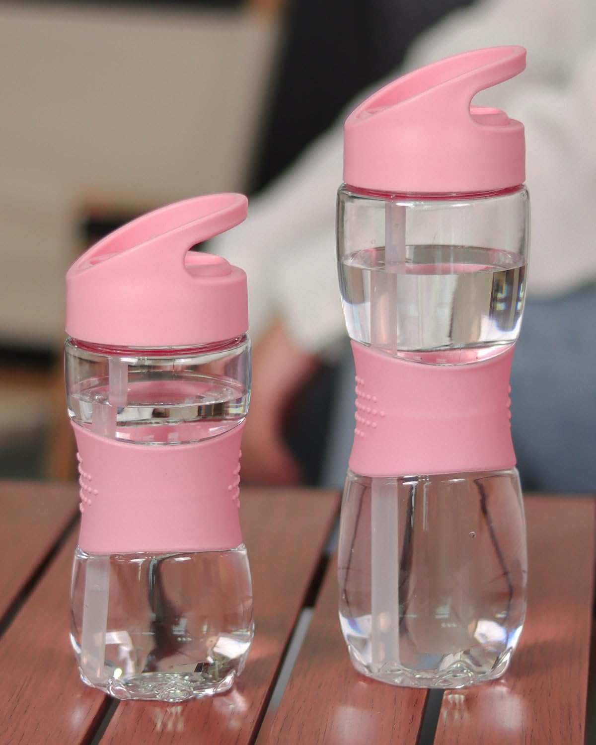Sivaphe Clear Water Bottle With Straw 18 Oz Portable Tritan Transparent Sports Drinking Bottle