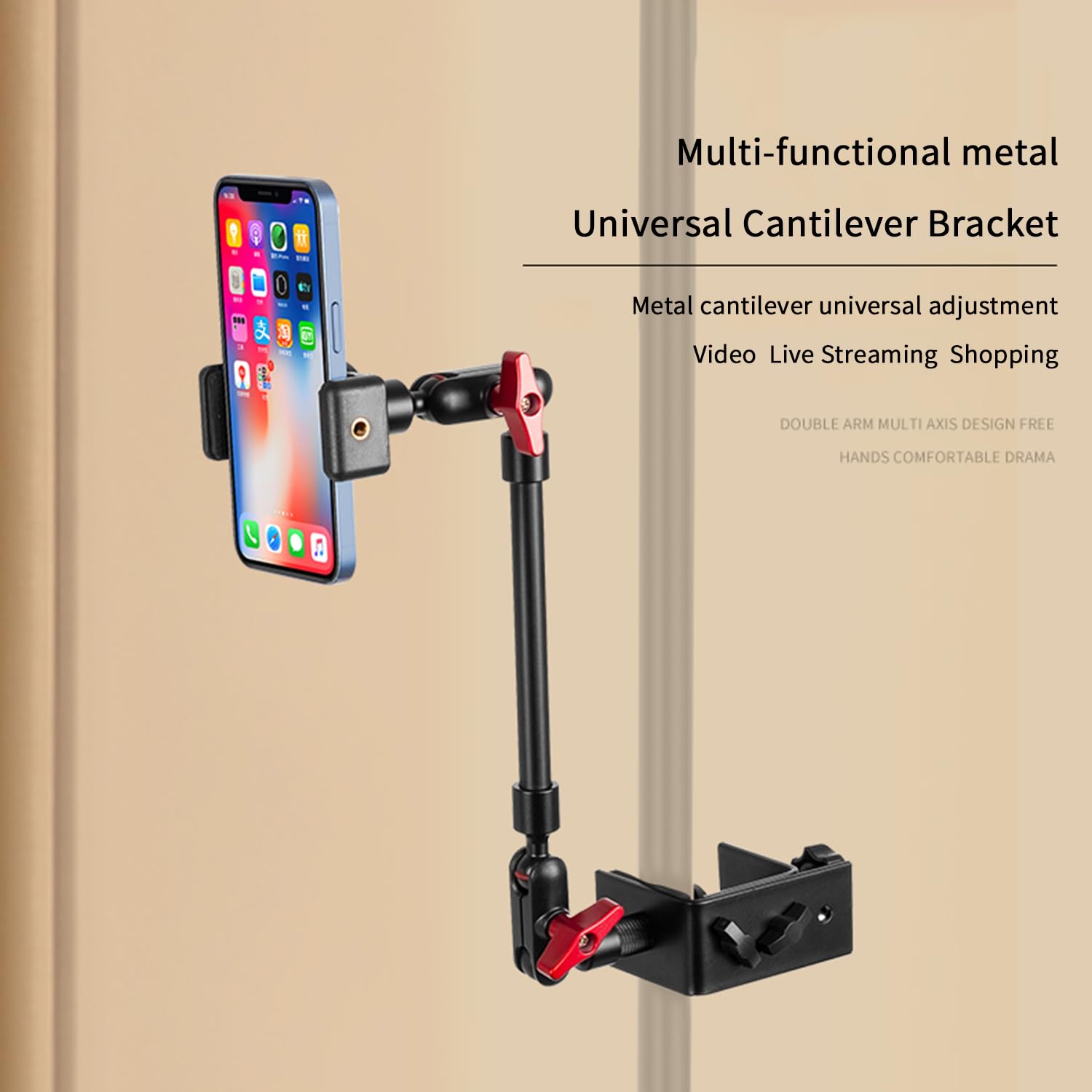 Goinwave Magic Arm With Clamp, Long Articulating Arm Camera Mount, Adjustable Phone Mount Holder 360° Rotation, Mic Arm For Microphone, Led Lights, For Phone, Tripod, Desk, Table