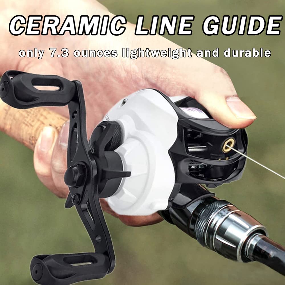Fishdrops Luna Baitcasting Reels Lightweight & Smooth Design, 12.12 Lb Max Drag, Classic Gear Ratio 6.3:1 Low Profile Bait Caster, Anti-Corrosion Baitcasting Fishing Reels