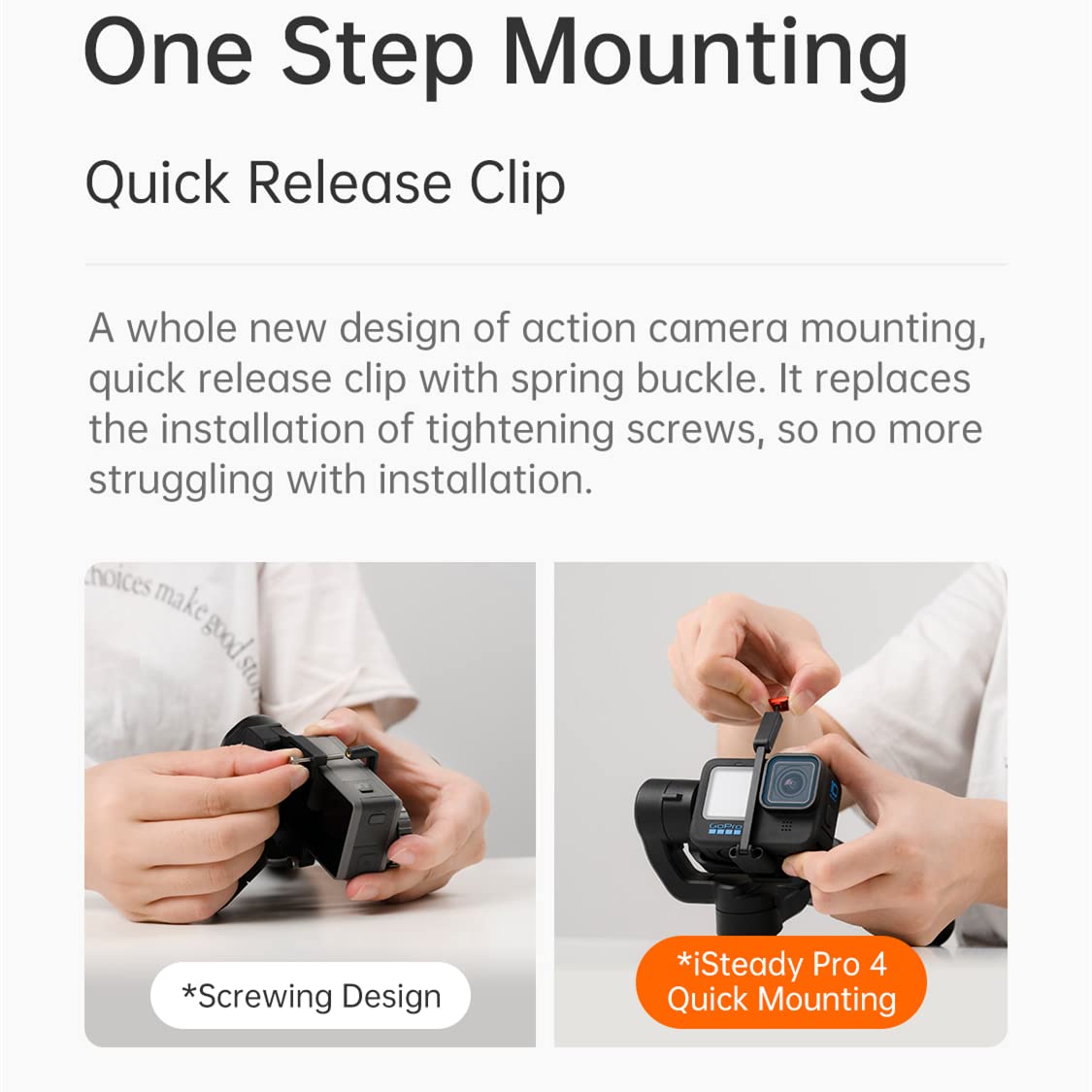 Hohem Isteady Pro 4 Action Camera Gimbal 3-Axis Splashproof Stabilizer For Gopro Hero 13/12/11/10/9/8/7/6/5/4/3,Dji Osmo Action,Insta360 One R,Sony Rx0,Quick Mounting,14Hrs Runtime