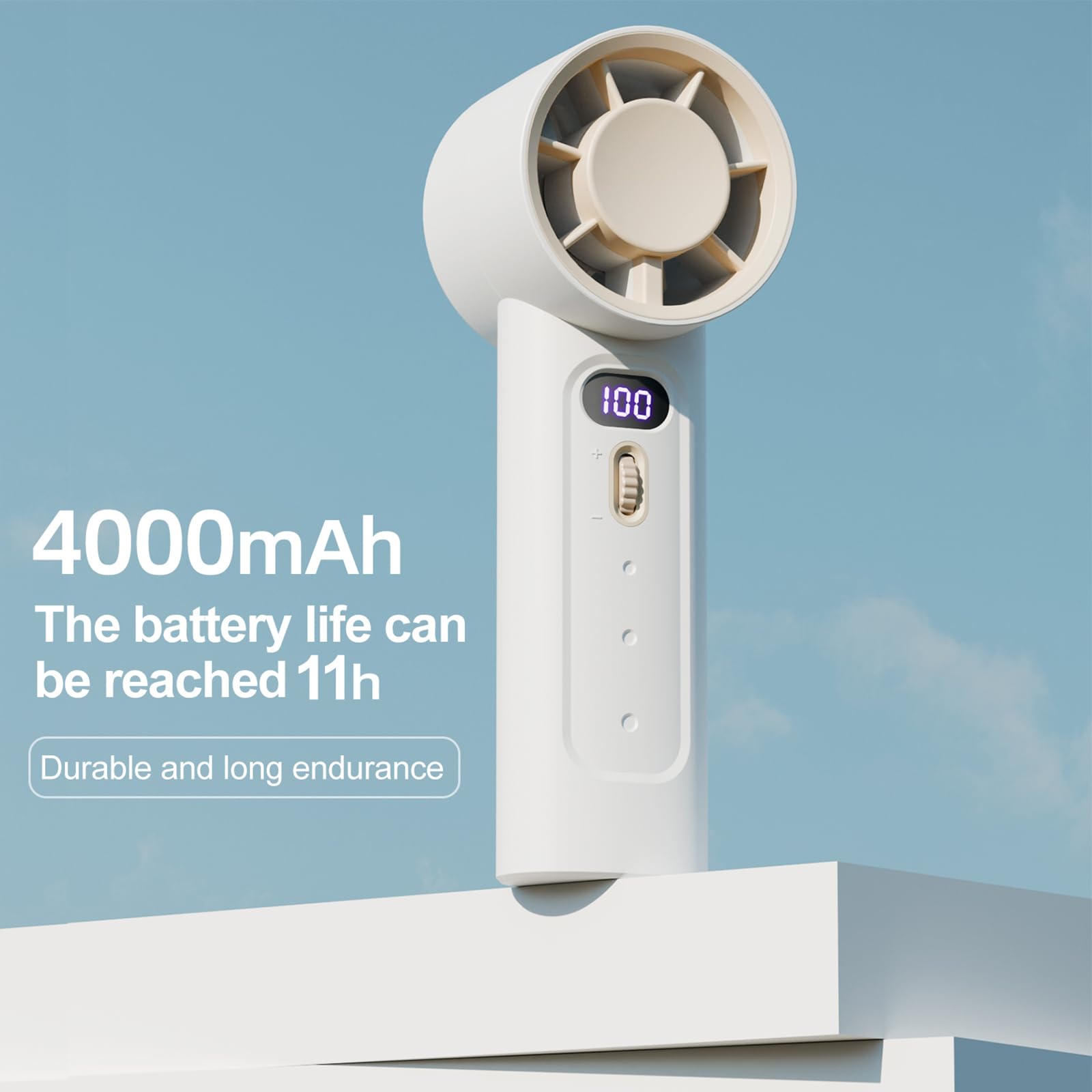 Portable Handheld Fan, Speed(1-100) Adjustable Turbo Mini Portable Fan, 4000Mah Battery Rechargeable