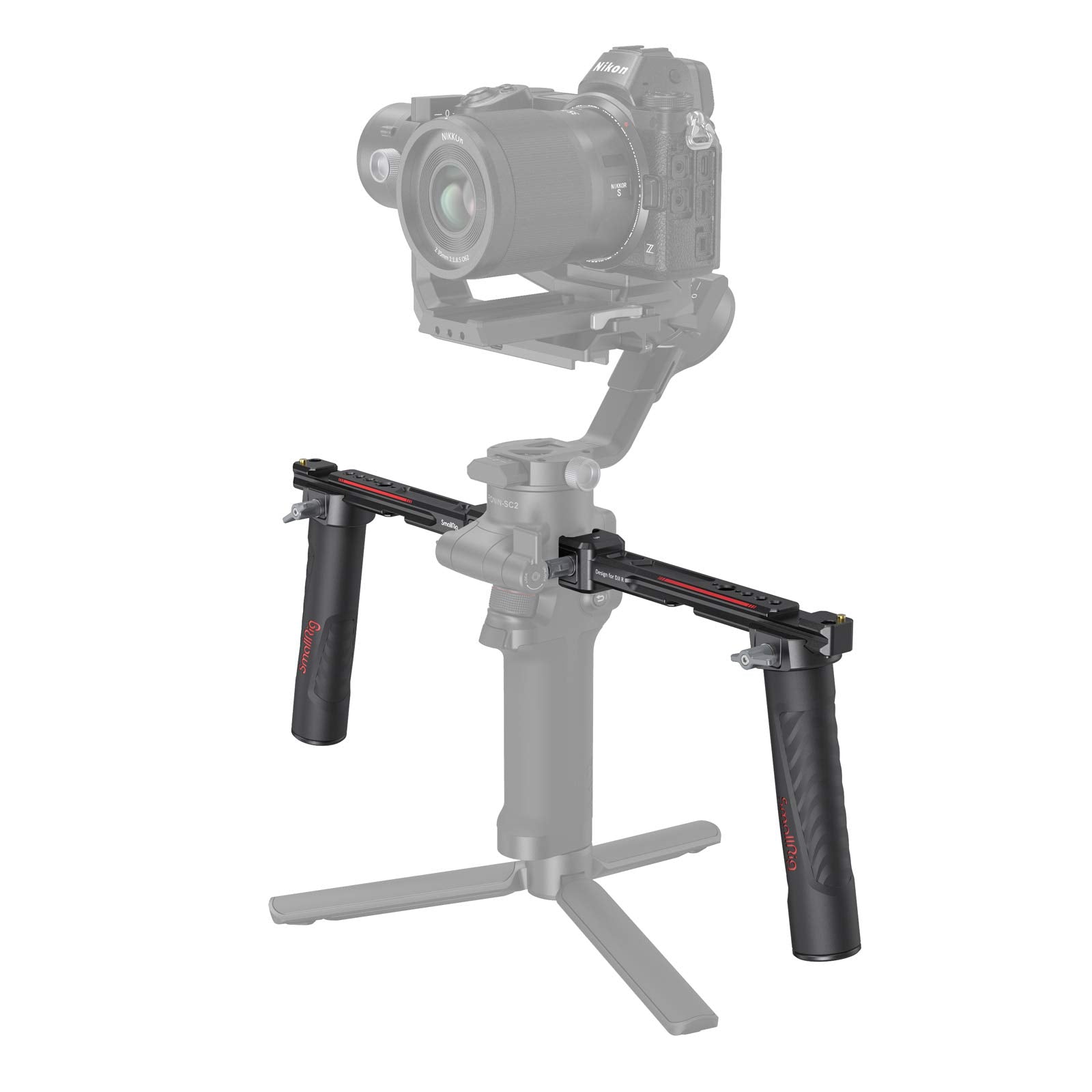 Smallrig Dual Handle Handgrip For Dji Rs 4 /Rs 4 Pro/Rs 3 / Rs 3 Pro/Rs 2 / Rsc 2 Gimbal, Gimbal Handle Grip With Nato Rails, Cold Shoe, 1/4"-20 & 3/8"-16 Threaded Holes
