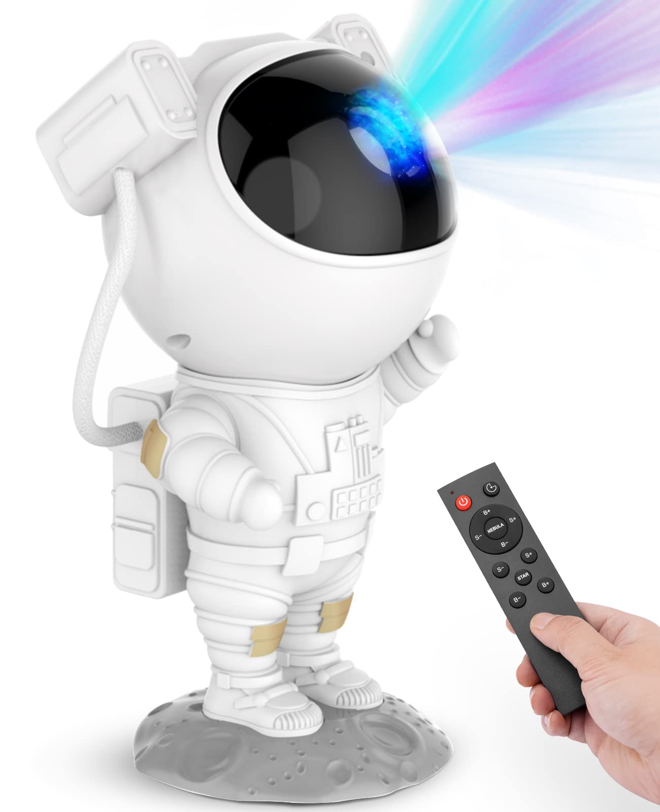 Bybmorto [A  Choice] Astronaut Space Buddy Star Projector - Galaxy Projector Night Light With Remote, 360°Adjustable And Timer, Kids Galaxy Starry Nebula Projection Lamp For Bedroom, Game Room