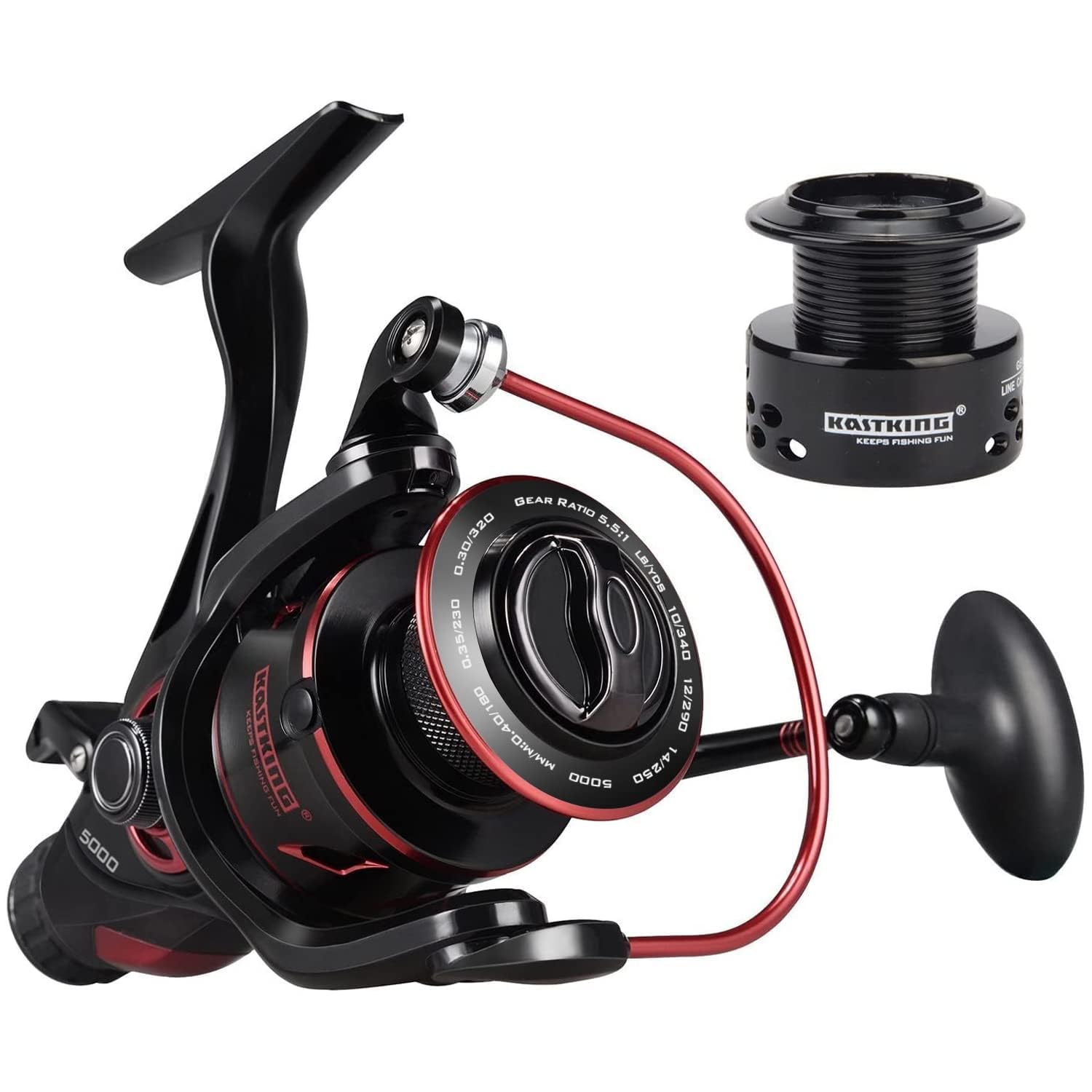 Kastking Sharky Baitfeeder Iii Spinning Reel 10+1 Shielded Stainless Steel Bb - Carbon Fiber Drag For Live Liner Bait Fishing Action