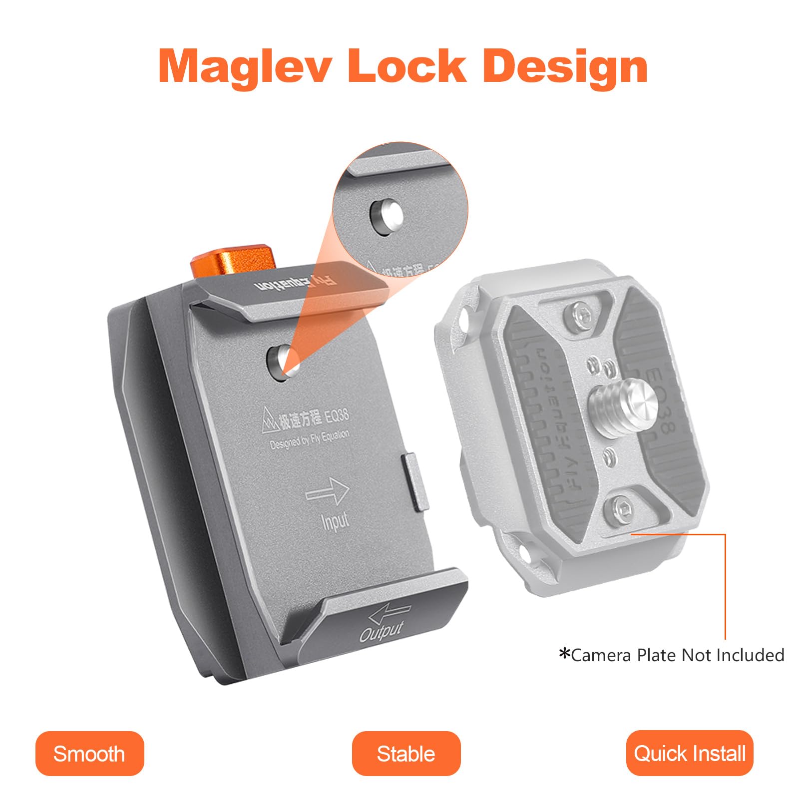 Fly Equation Eq38 Stabilizer Quick Release Base, Compatible For Dji Rs Series Dji Rs2,Rsc2,Rs3, Rs3Pro, Rs4, And Rs4Pro(Qr Base Only And Supports Eq38 Camera Plate Only)