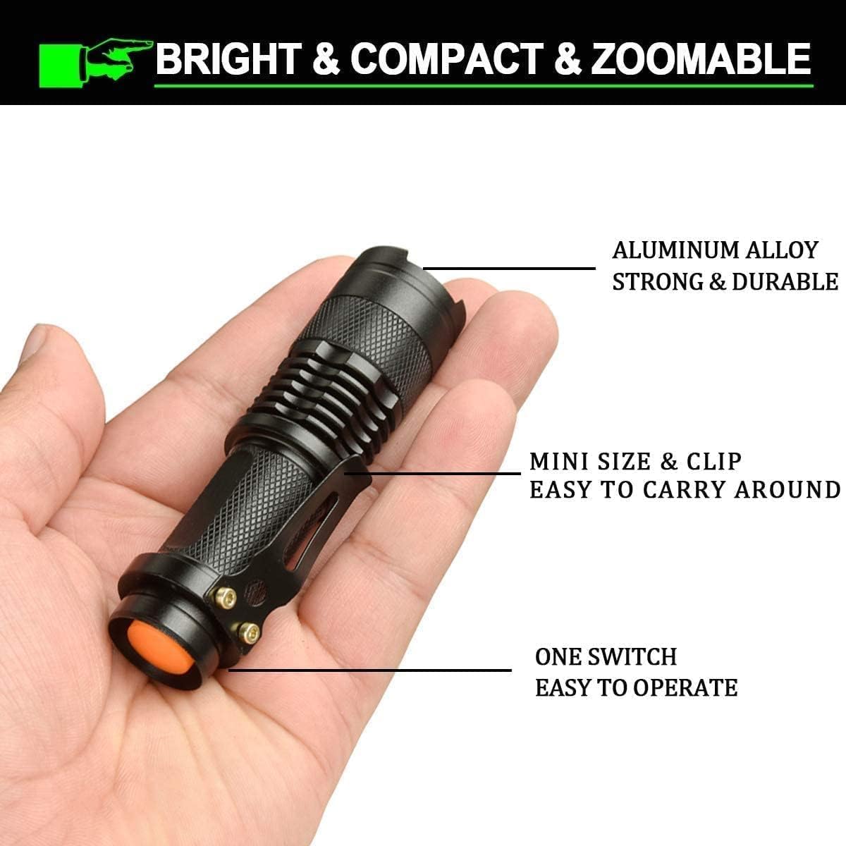 Modoao Red Light Flashlight, 3 Modes Red Led Flashlight, Focus Zoomable,Use In Night Observation And Outdoor Activities For Camping, Hiking, Night Vision (10)