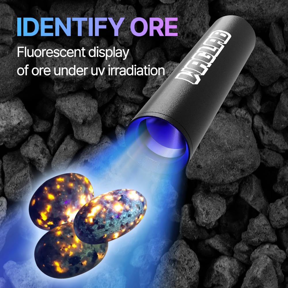 Waglab Light Uv Blacklight Flashlight Pet Urine Detector, Pro & Led Ultraviolet Light For Dog/Cat Urine, Dry Stains Odor, Resin Curing 365Nm Batteries Included
