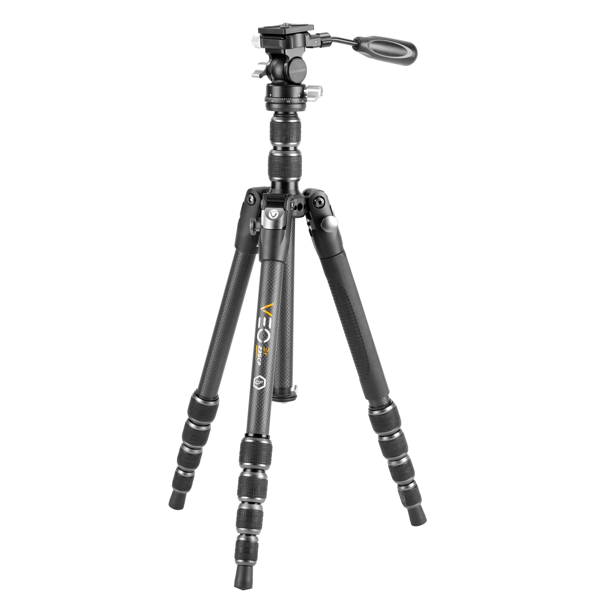 Vanguard Veo3T235Cp Compact Carbon Fiber Travel Tripod With Pan Head