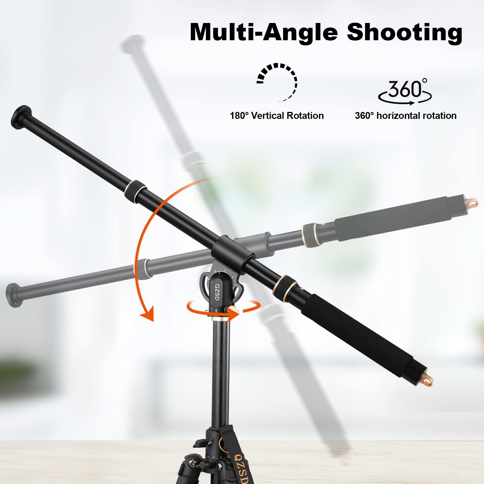 Soonpho Ql-02 Heavy Duty Extension Boom Arm Bar, 1.5Ft To 3.4Ft Adjustable Aluminum Alloy Crossbar Holding Arm With Sand Bag For Photography Light Stand Tripod,Softbox,Studio Strobe