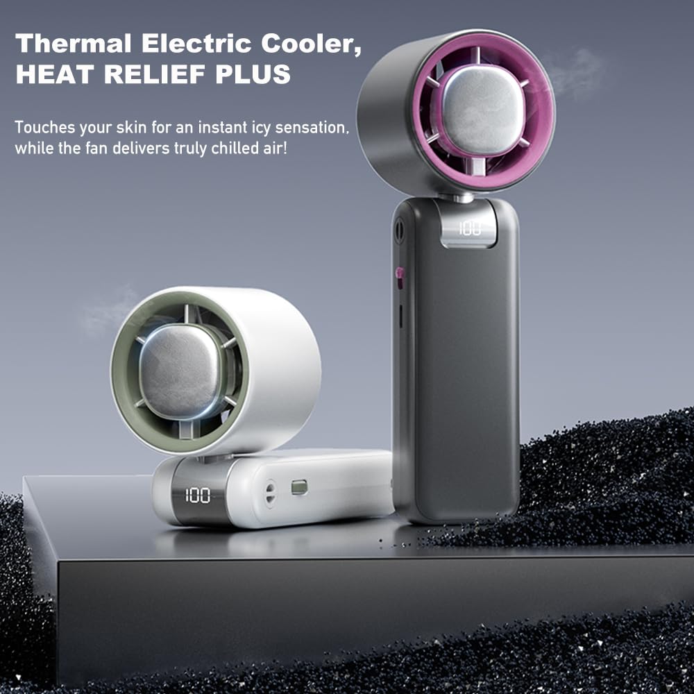 High Speed Handheld Fan, 13500 Rpm Turbo Motor Tec Instant Cooling, 4000Mah Battery (3-23H) Lcd