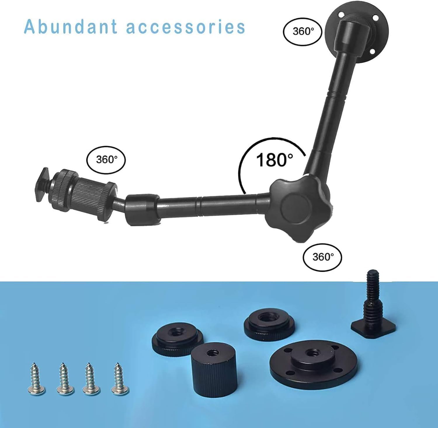 2-Be-Best Articulating Magic Arm Wall Mount 11 Inch Magic Holder Stand Camera Arm Mount For Camera Projector Led Light Video Lamp (Hot Shoe And Mounting Screws Included)
