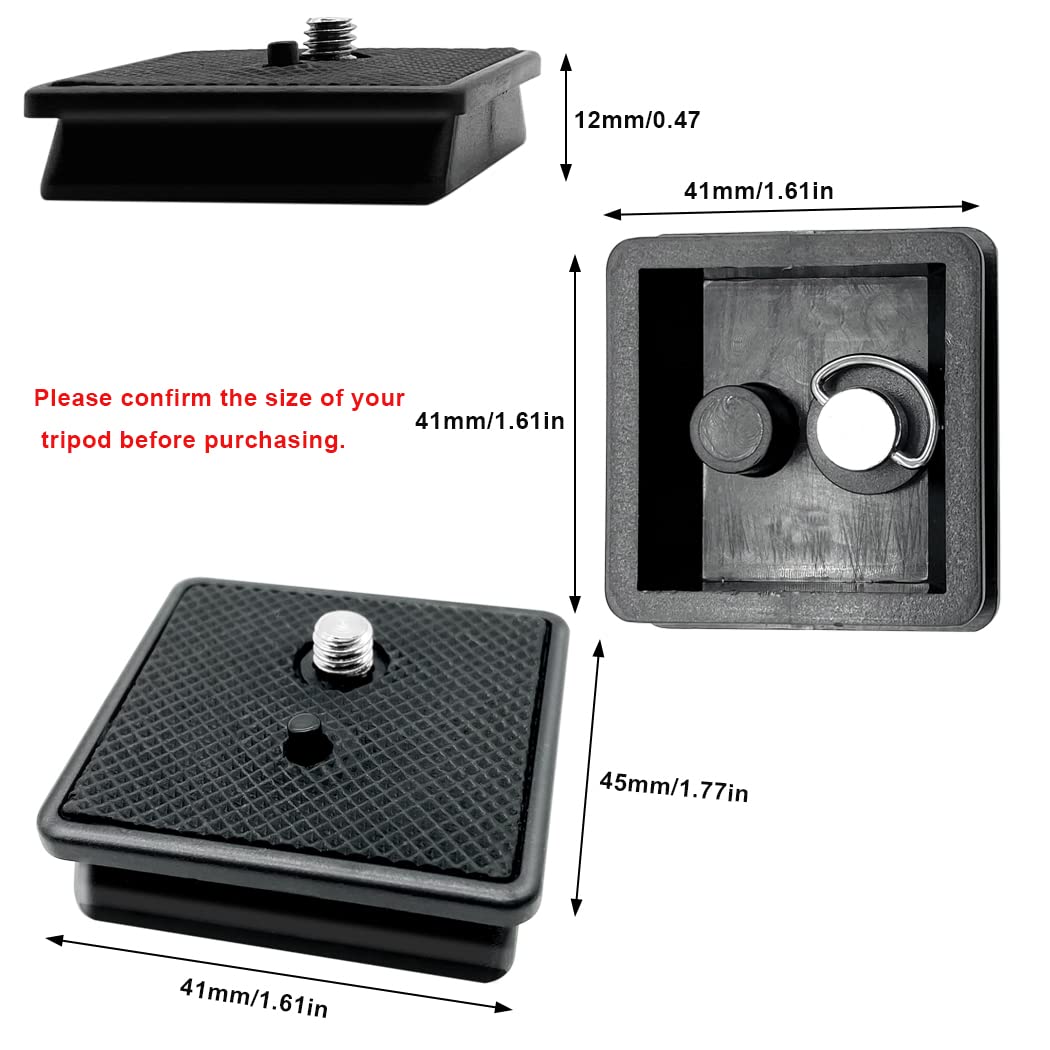 Ioualey 2 Pack 41Mm And 43Mm Tripod Quick Release Plate Camera Mounting Adapter, 2 Sizes Qr Plate Camera Tripod Ball Head Parts Replacement Compatible With Ambico Sunpak Kalimar Zomei Tripod Mount