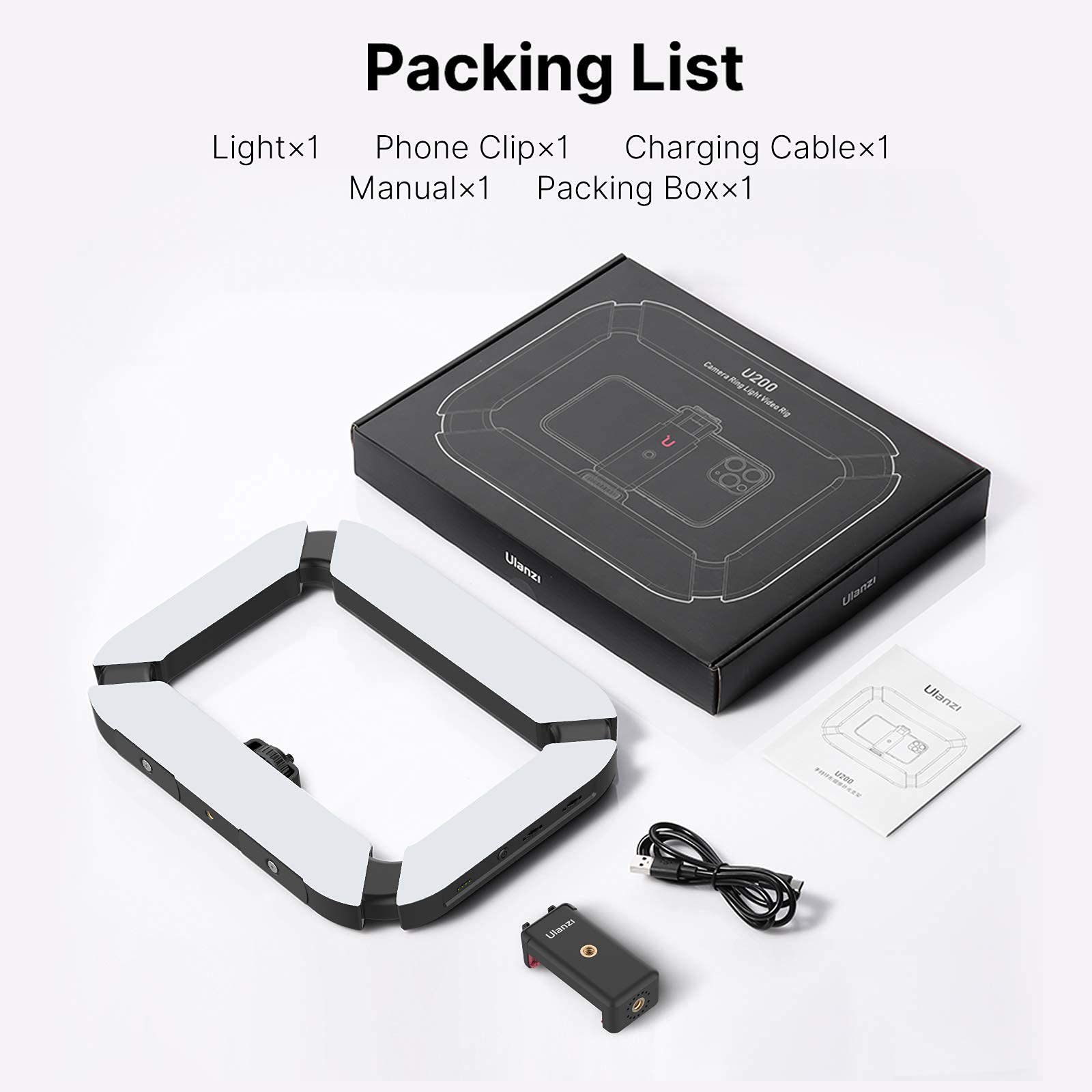 Pictron Smartphone Video Rig U200 Handheld Led Ring Light Selfie Light Phone Video Stabilizer For Camera, Smartphone, Action Camera, Youtube, Setup, Filmmaking, Makeup, Vlogging