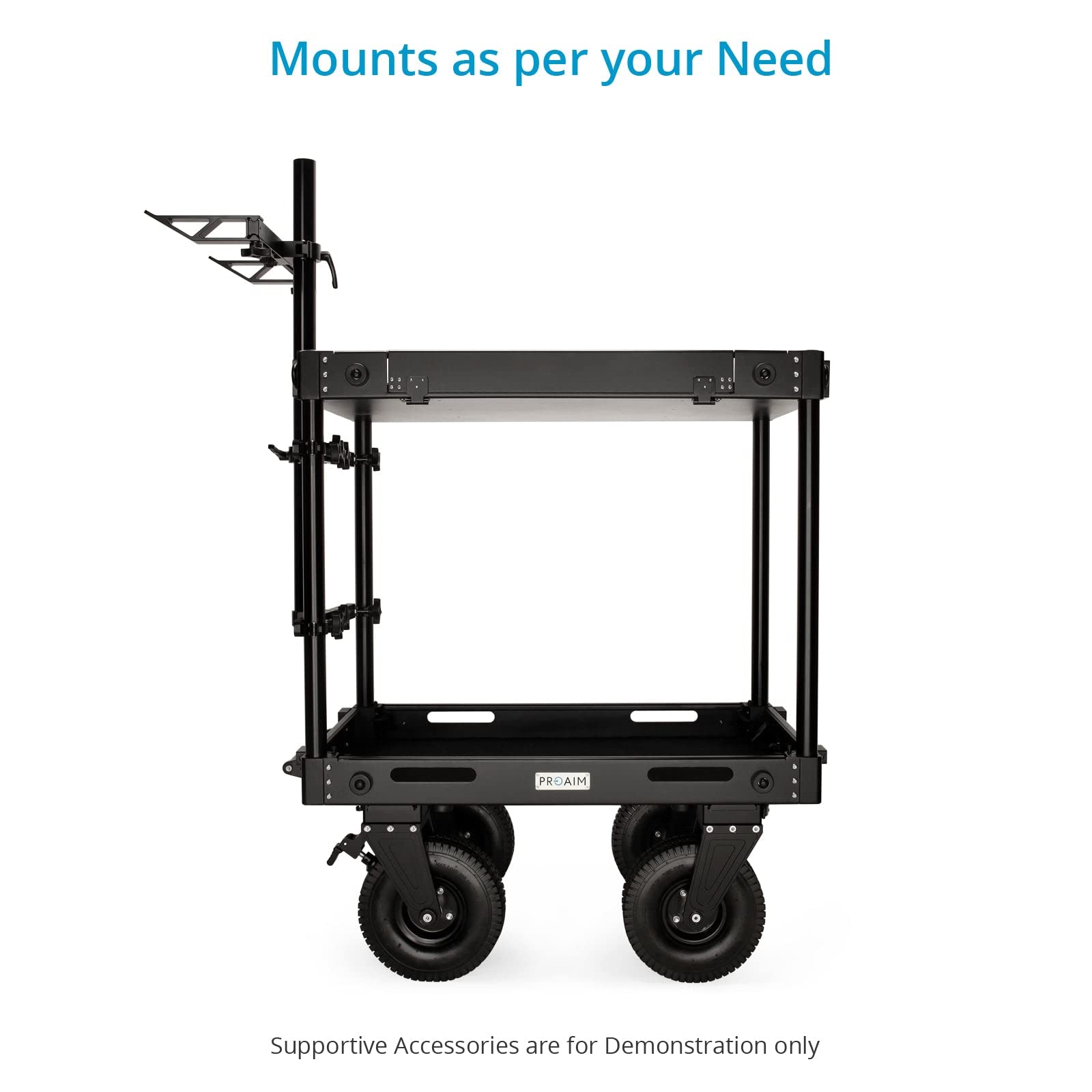 Proaim Dual Tripod Holder For Camera Cart. Holds Two Full-Size Tripods Up To 50Kg/110Lb. Compatible With Atlas V2 & Victor Series Carts. 1.5" / 38Mm Mast Attachment (Vctr-Th)
