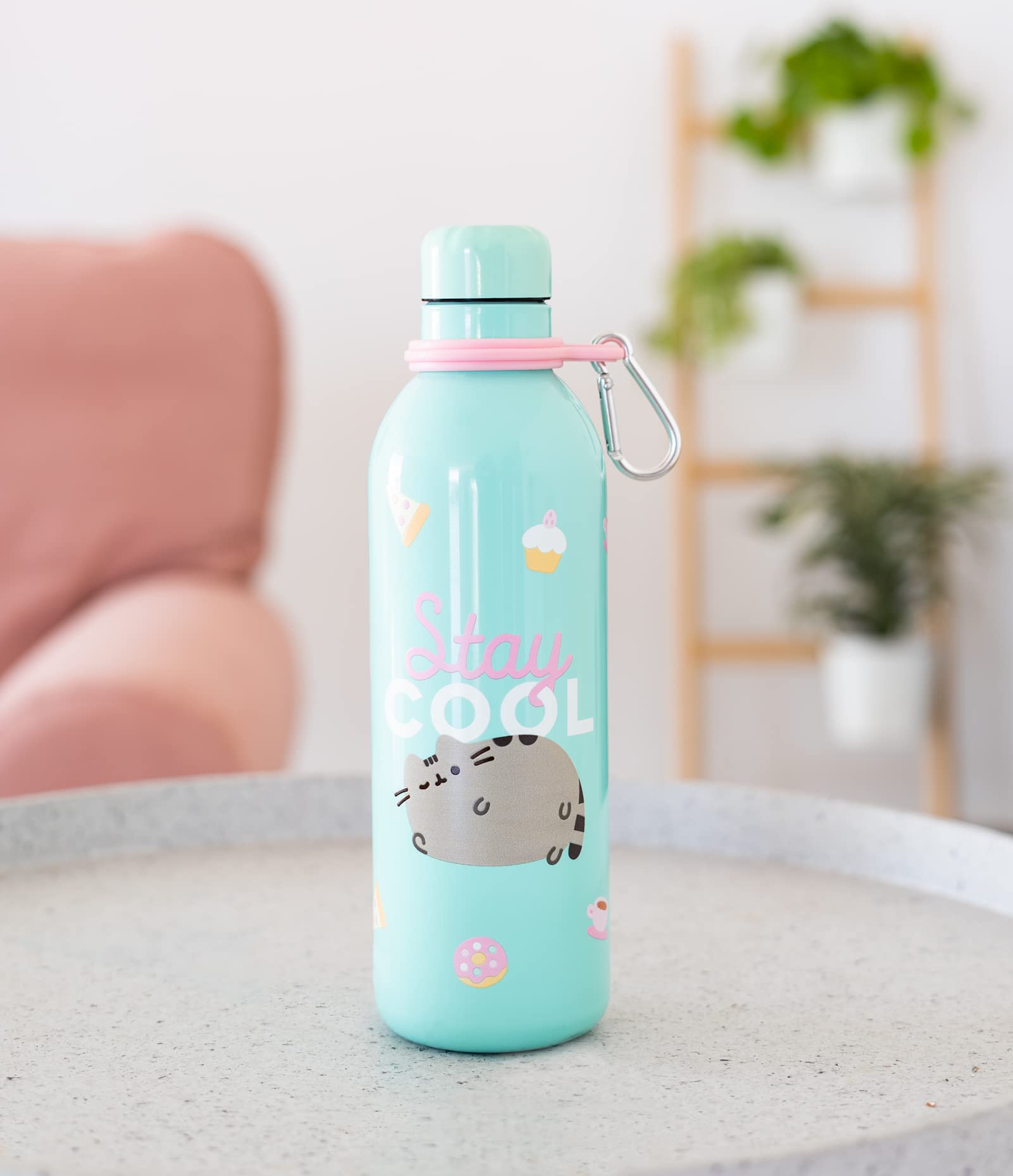 Grupo Erik Pusheen Foodie Collection Water Bottle - Sports Bottle - 500Ml / 17Oz, Stainless Steel