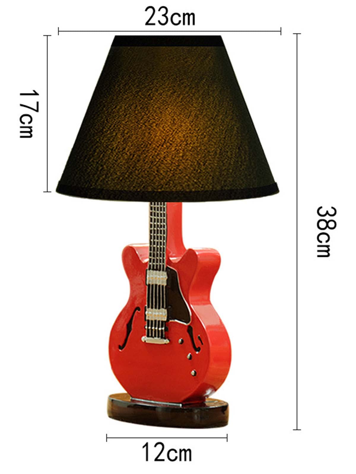Inletter Modern Creative Cartoon Desk Lamp Red Guitar Lamp Bedroom Bedside Table Lamp Night Light Dimming Warm And Lovely Children ,Red