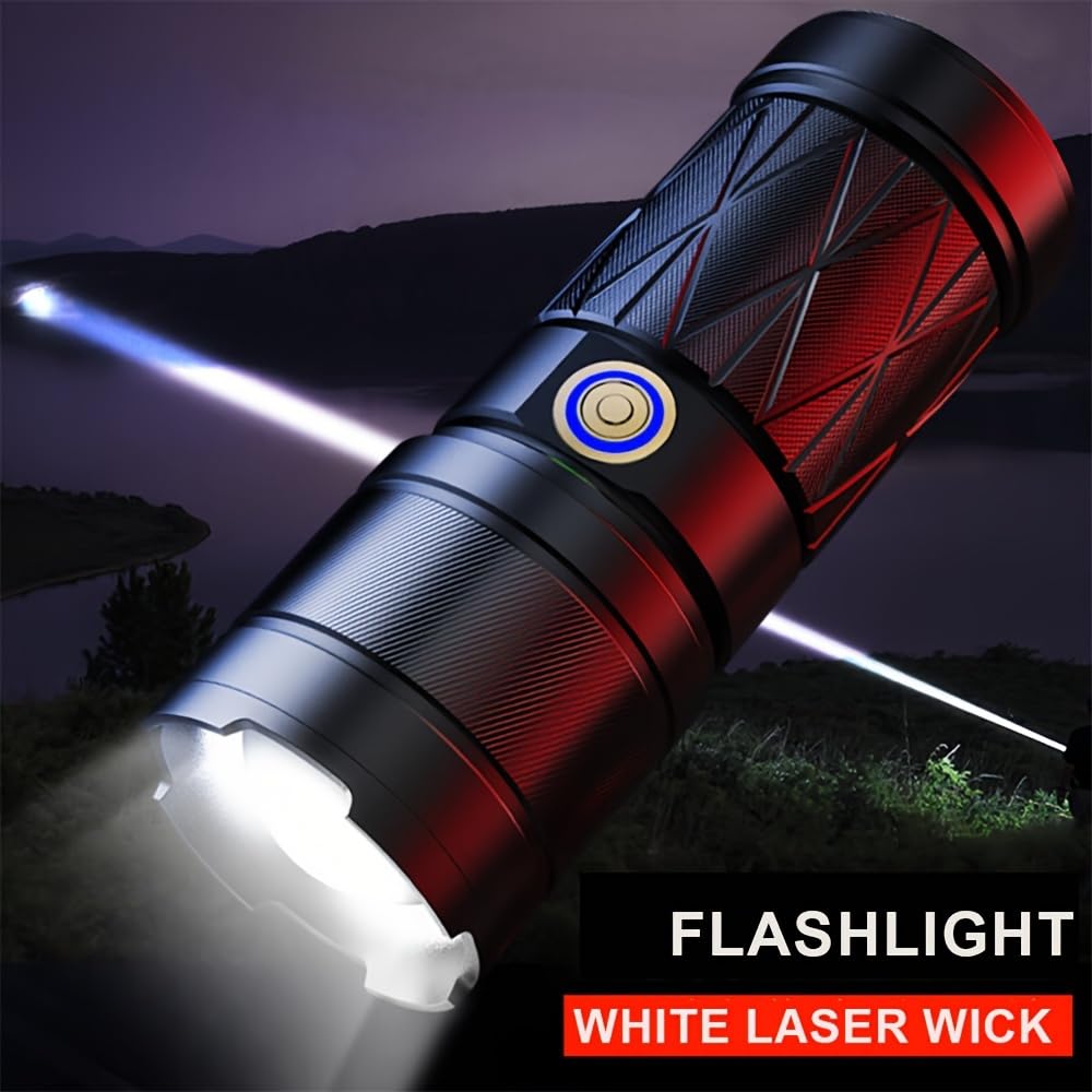 Sallbris Rechargeable Led High Lumen Flashlight: 990,000 Lumen Super Bright Utility Flashlight With 5 Modes And A 3500-Foot Range,Waterproof Handheld Design For Outdoor And Emergency Use
