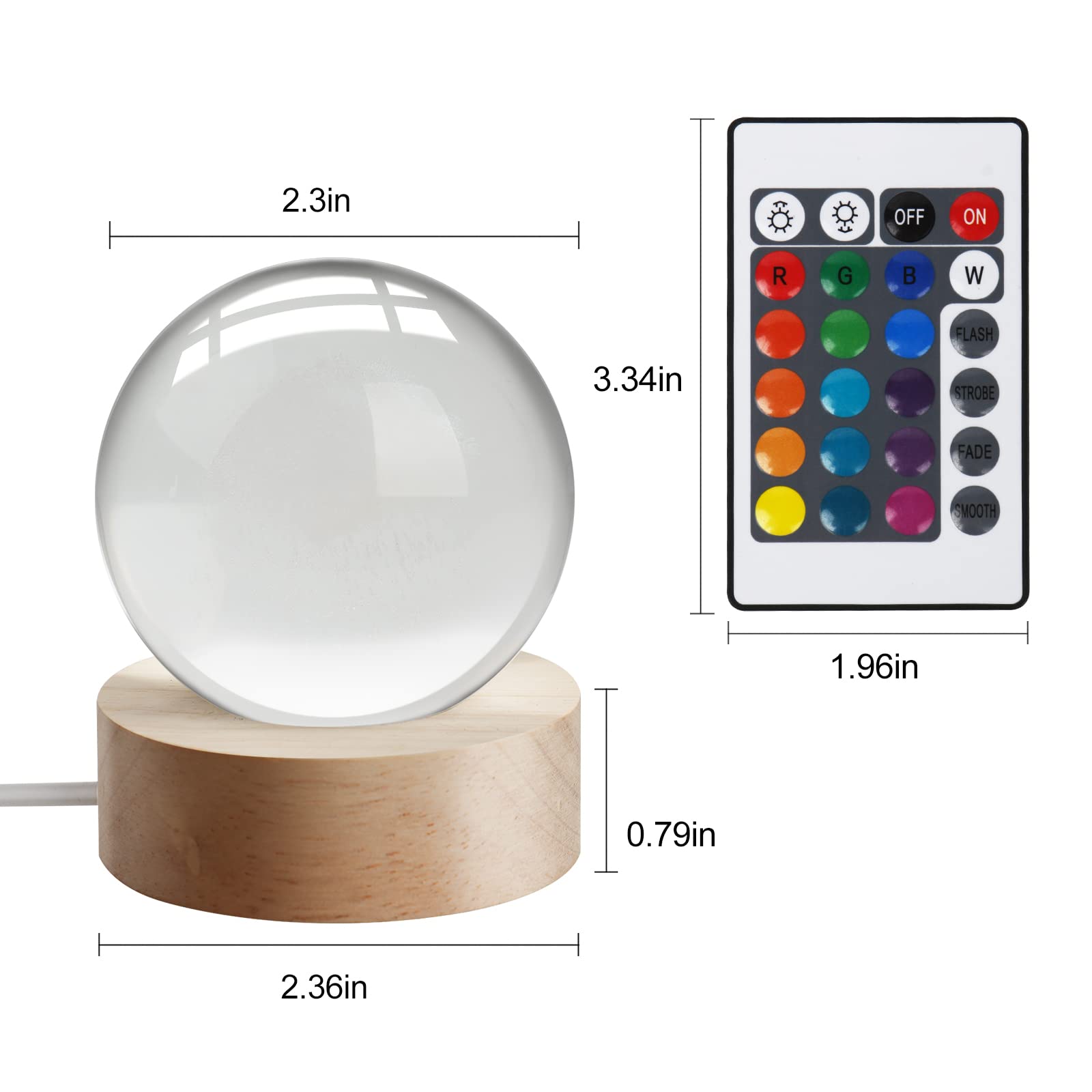 Janarary 3D Galaxy Crystal Ball Night Light For  With Colorful Led Light Base, Color Changing Light With Remote As A Birthday  For Teens Boys And Girls, Galaxy Model