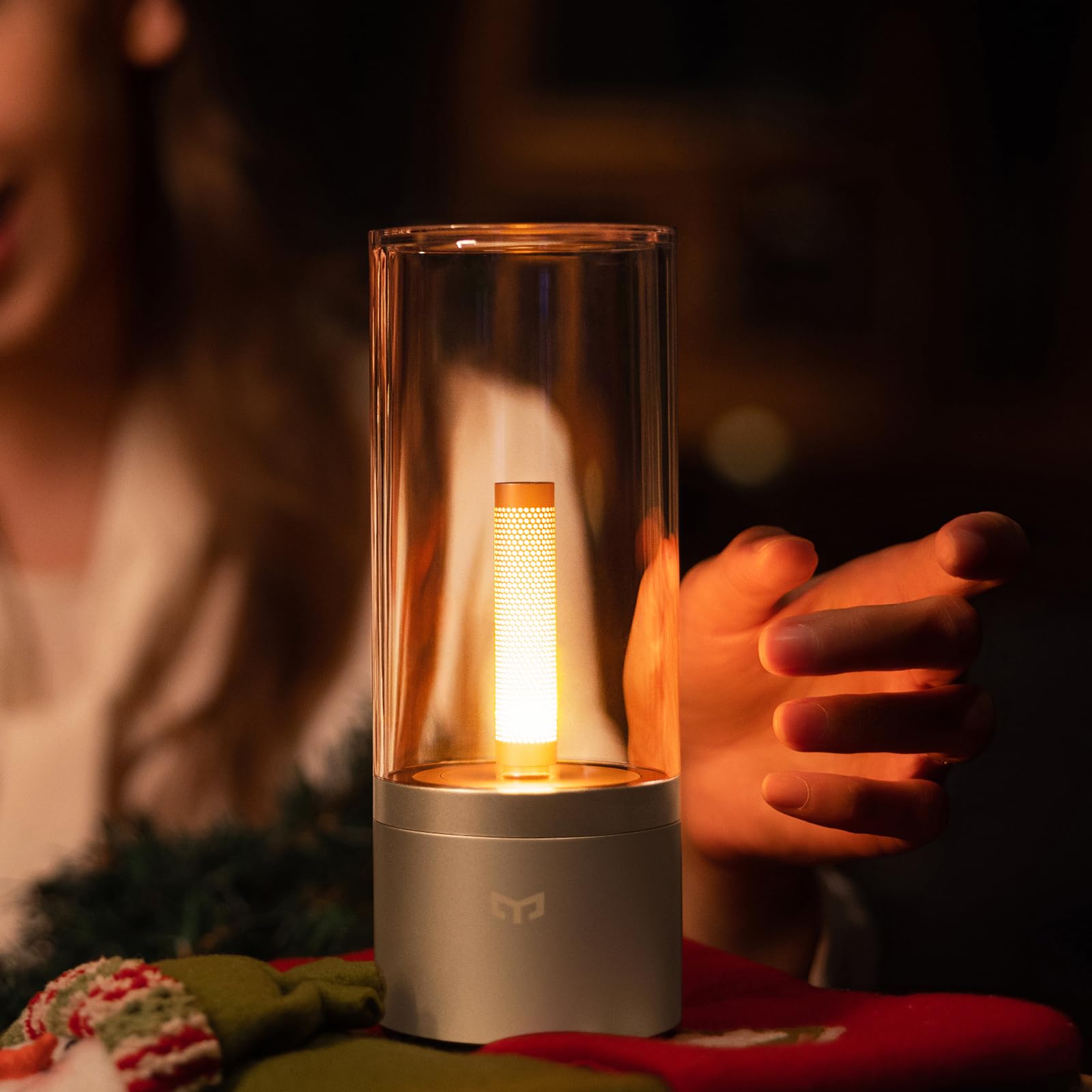 Yeelight Small Cordless Table Lamp, Rechargeable Led Night Light, Dimmable Battery Operated Bedside Lamp For Bedroom, Living Room, Portable Modern Design With Candlelight For Nightstand, Restaurant, Home Decor