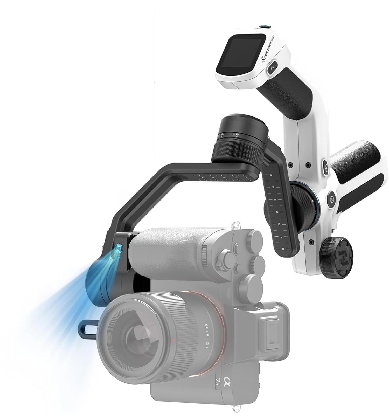 Feiyutech Scorp Mini 2 [Official] All In One Gimbal Stabilizer, 3 Axis Stabilizer For Mirrorless Cameras,Smartphone,Action Cameras, Ai Tracking Gimbal For Canon/Sony/Fujifilm,Gopro12,Iphone 15Pro Max
