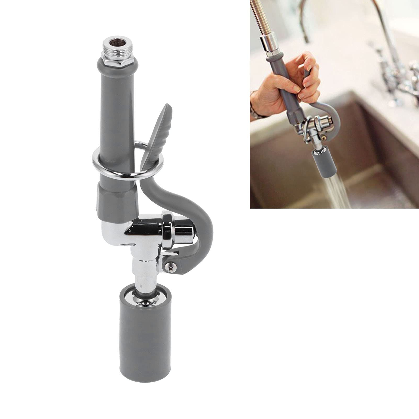 Shanrya Sink Sprayer, Sink Sprayer Commercial Sink Sprayer Kitchen Sprayer Commercial Faucet Sprayer Assembly Sink Sprayer High Pressure Rinse Faucet Spray Accessory Gray