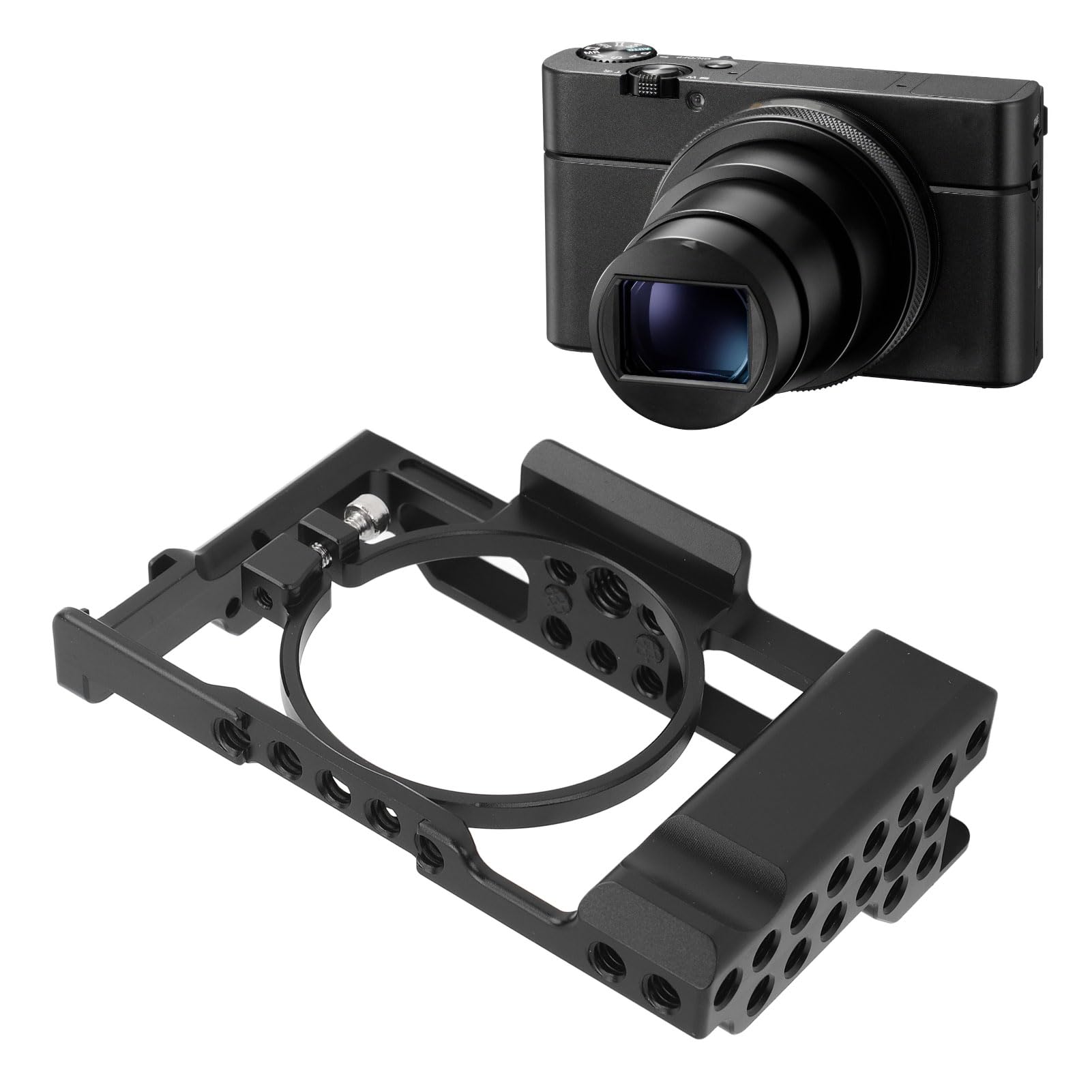 Goshyda Rx100M3/Rx100M4/Rx100M5 Camera Cage, Aluminum Camera Case Camera Rig Cold Shoe For Rx100 M1 M2 M3 M4 M5 M6 M7