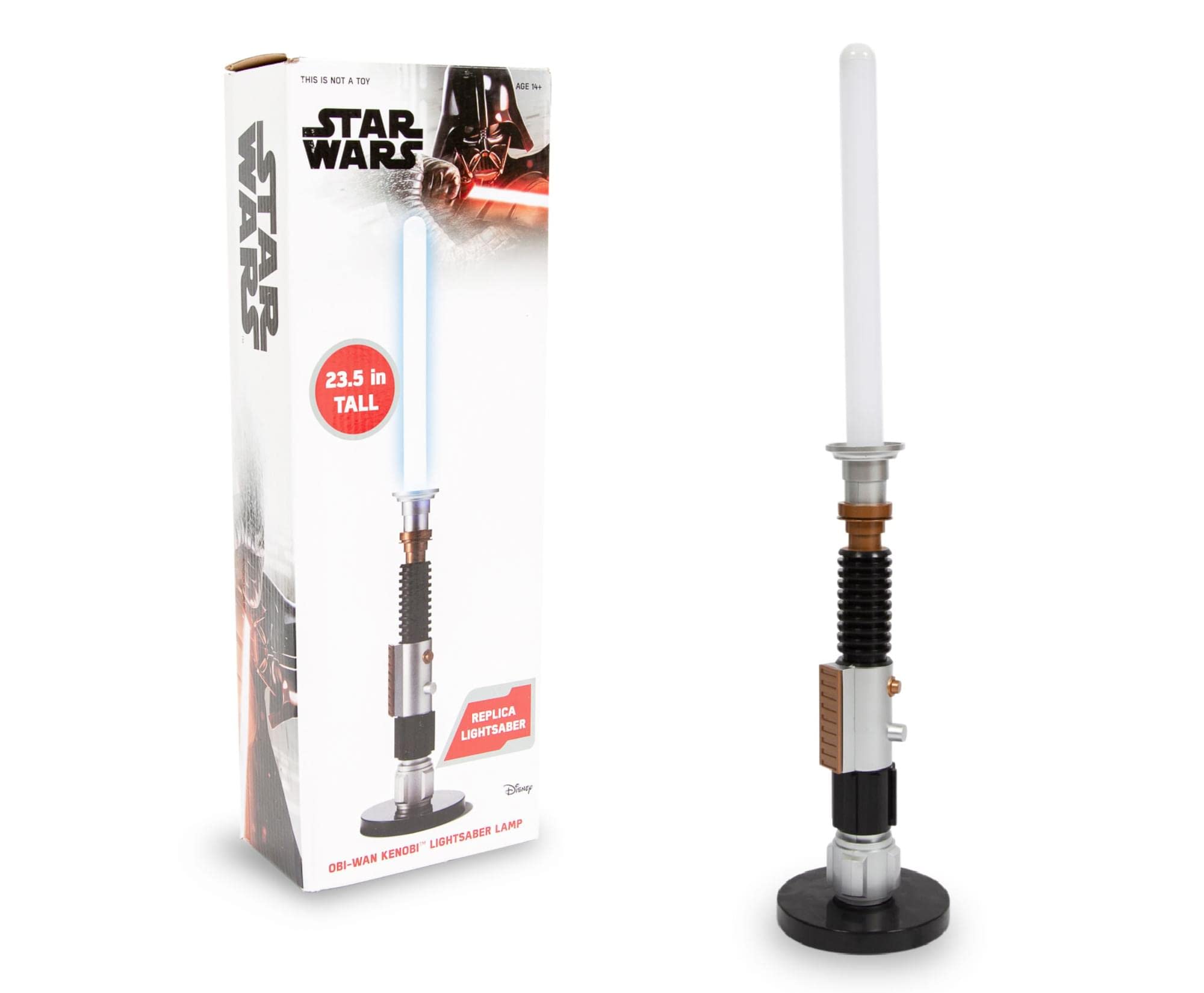 Ukonic Star Wars Obi-Wan Kenobi Blue Lightsaber 24-Inch Desktop Led Mood Light | Nightstand Table Lamp For Bedroom, Desk, Playroom | Home Decor Kids Room Essentials | Movie And Collectibles