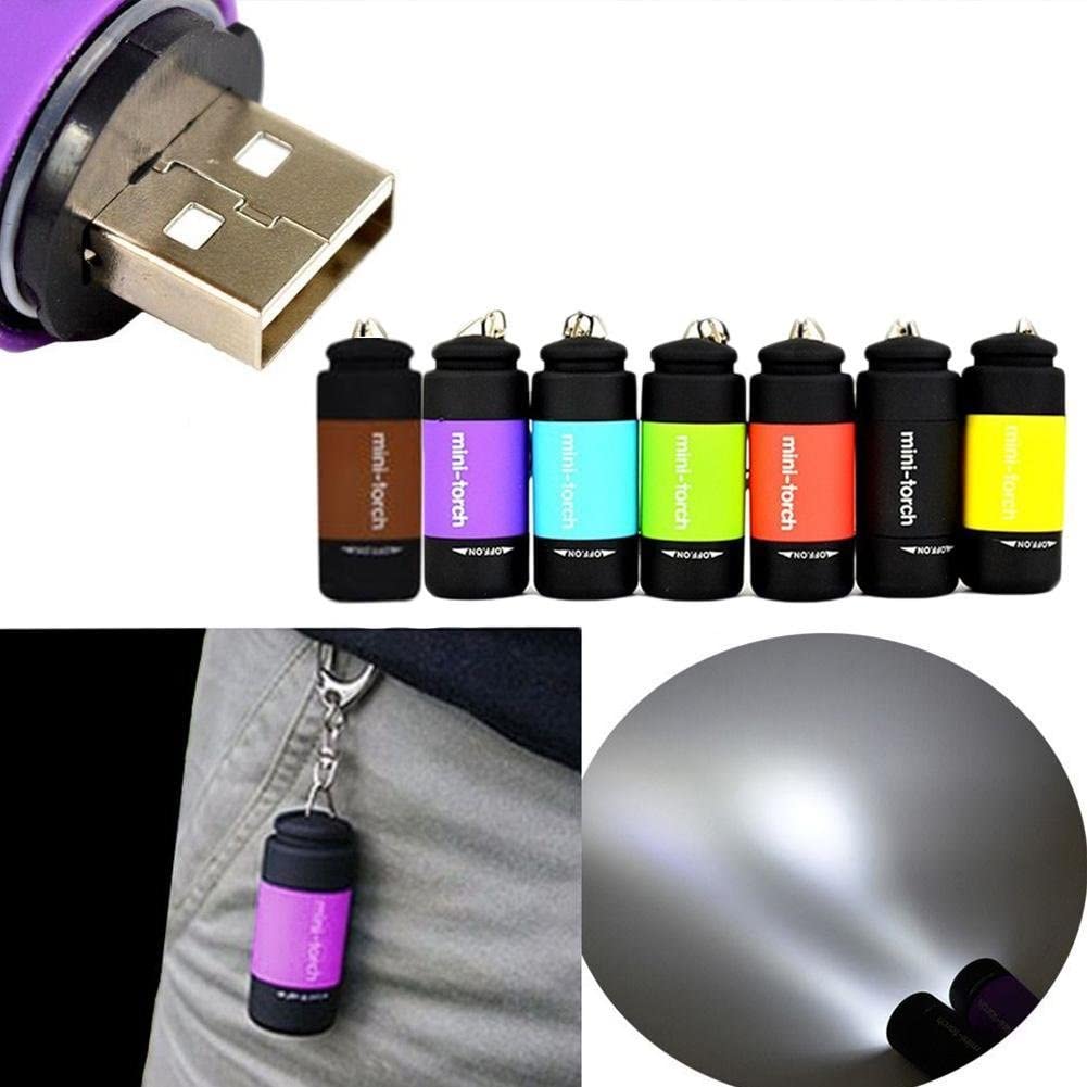 Cussity Mini Keychain Flashlights Usb Rechargeable, Colorful Small Led Flashlight Torches For Kids/Adult Hiking Camping, Waterproof Pocket Flashlights For Backpack/Belt, (3Packs)