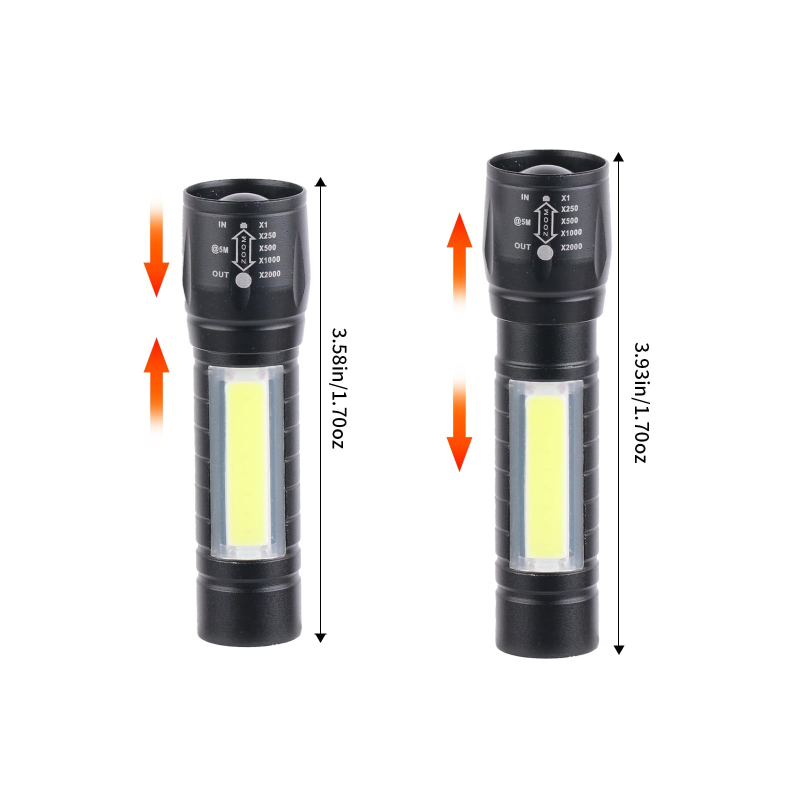 Hilngav 5 Pack Mini Small Pocket Led Flashlight Usb-C Rechargeable High Lumens Bright Powerful Edc Flash Lights - Aluminum Handheld Flashlight Bulk For, Portable Camping Christmas