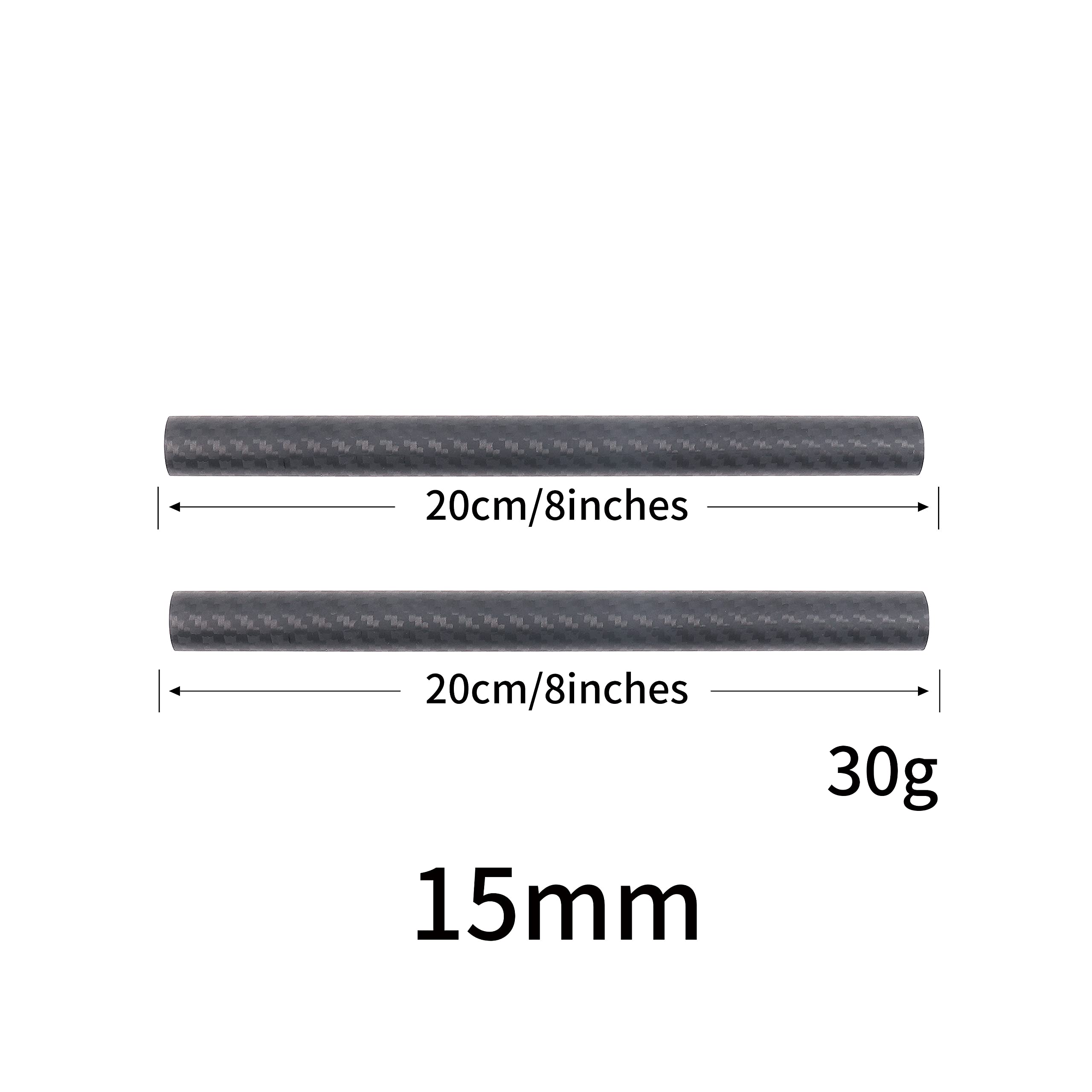 Foto4Easy 16 Inch 15Mm Carbon Fiber Rod For 15Mm Rail Rod Support System Matte Box Follow Focus - Pack Of 2