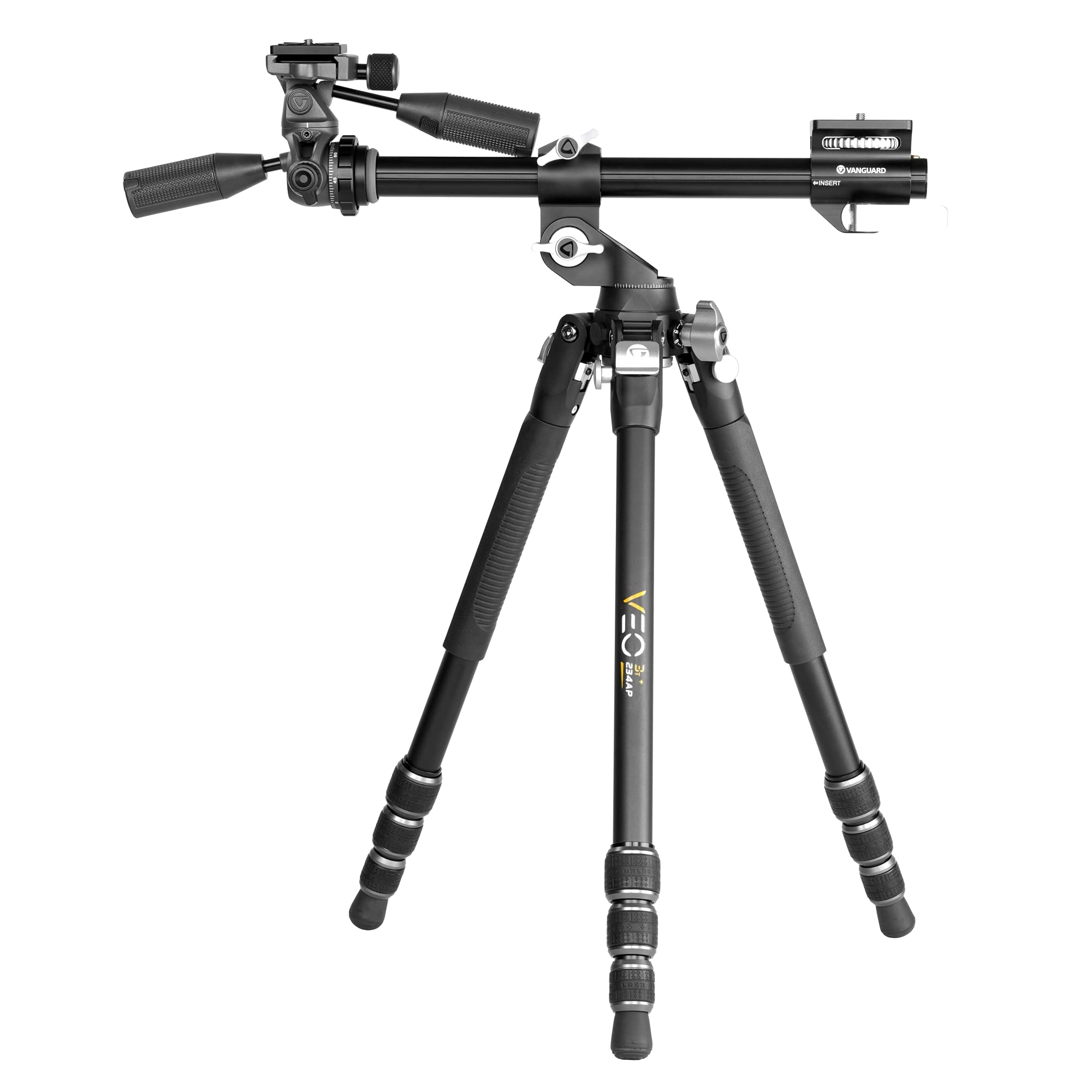 Vanguard Veo3T+234Ap Aluminum Travel Tripod With Pan Head And Multi-Angle Center Column For Overhead Shots
