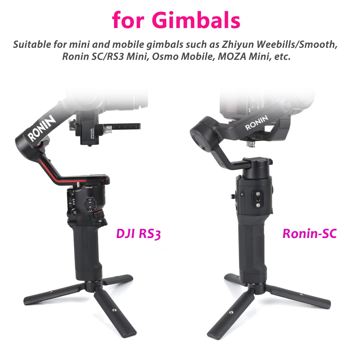 Akeipho Mini Tabletop Tripod For Gimbal/Dslrs, Desktop Tripod Stand Handle Grip For Dji Ronin S/Sc, Zhiyun Weebill S/Smooth, Osmo Mobile With Extended 1/4" Screw Holes