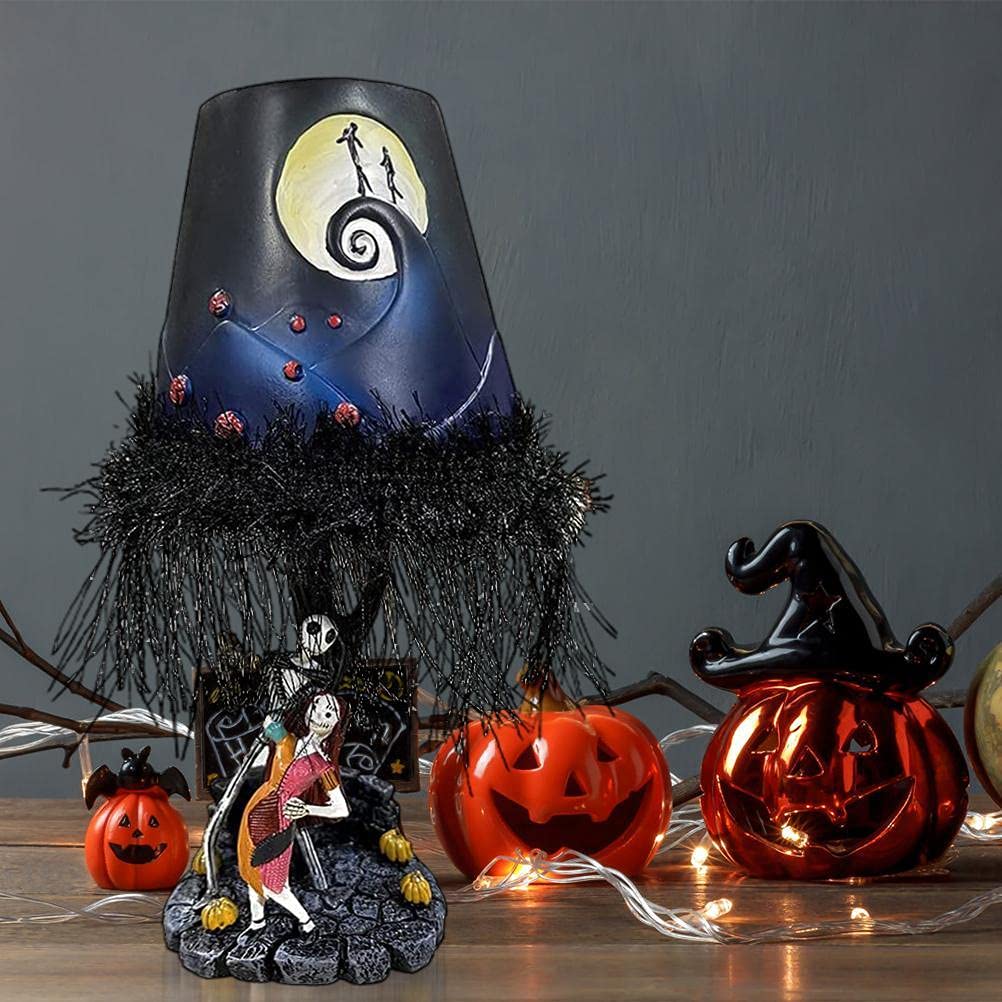 Stylebest Halloween Led Table Lamp, Light Up Desktop Moonlight Figure With Tassel Toy, Black