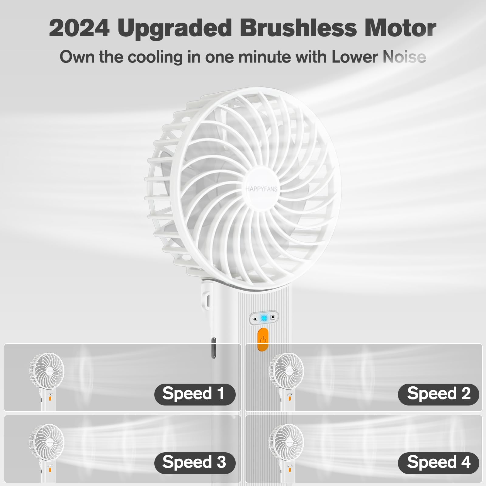 Portable 4 Speed Mini Handheld Fan,15H Cooling Cute Fan,Small Portable Personal With 180° Foldable