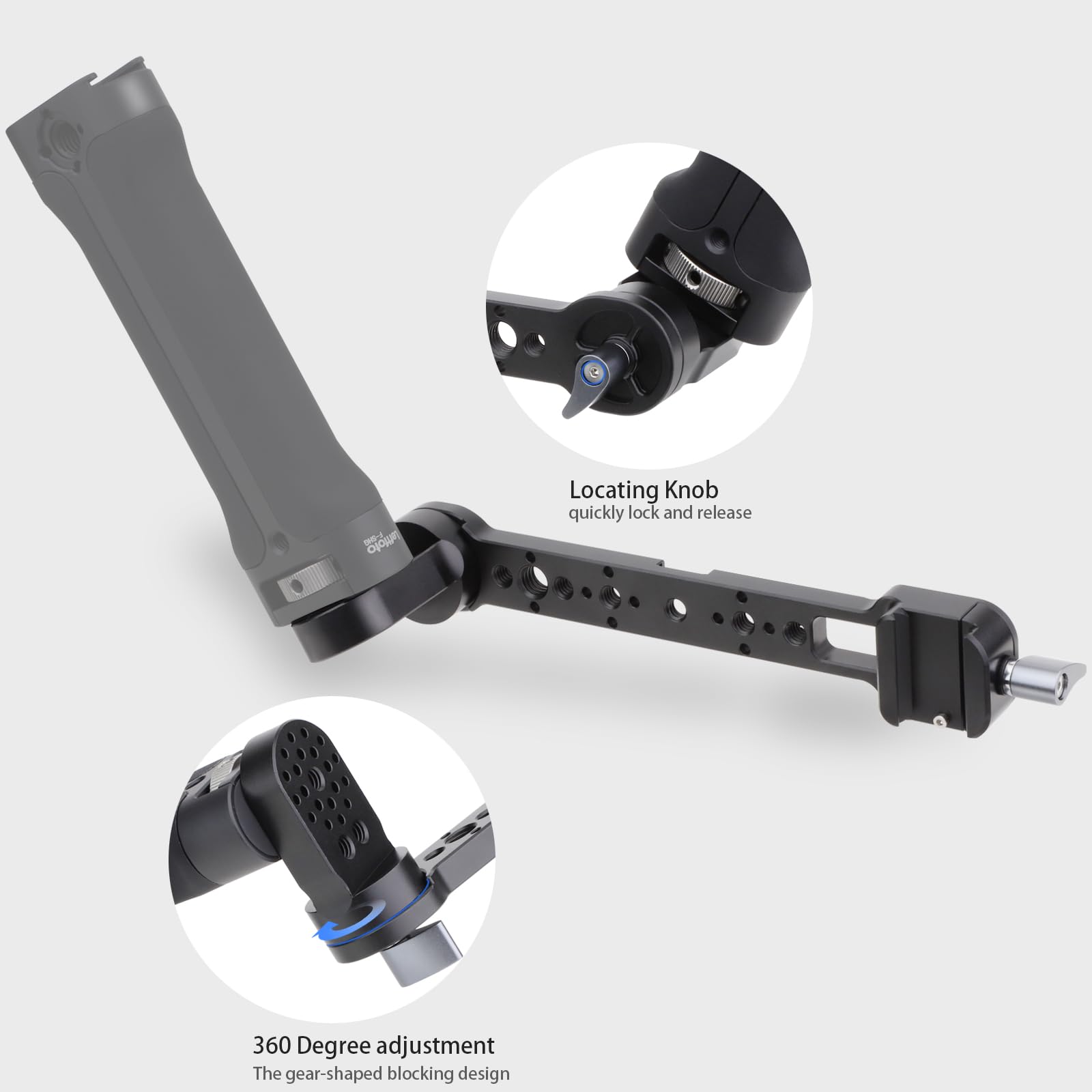 Leftfoto Gimbal Handgrip Mount Extension Bracket,Adjustable Extension Plate Compatible For Dji Ronin Dji Rs2/Rsc2/Rs3/Rs3Pro/Rs3 Mini Gimbal Stabilizer With Nato Clamp And Cold Shoe Mount