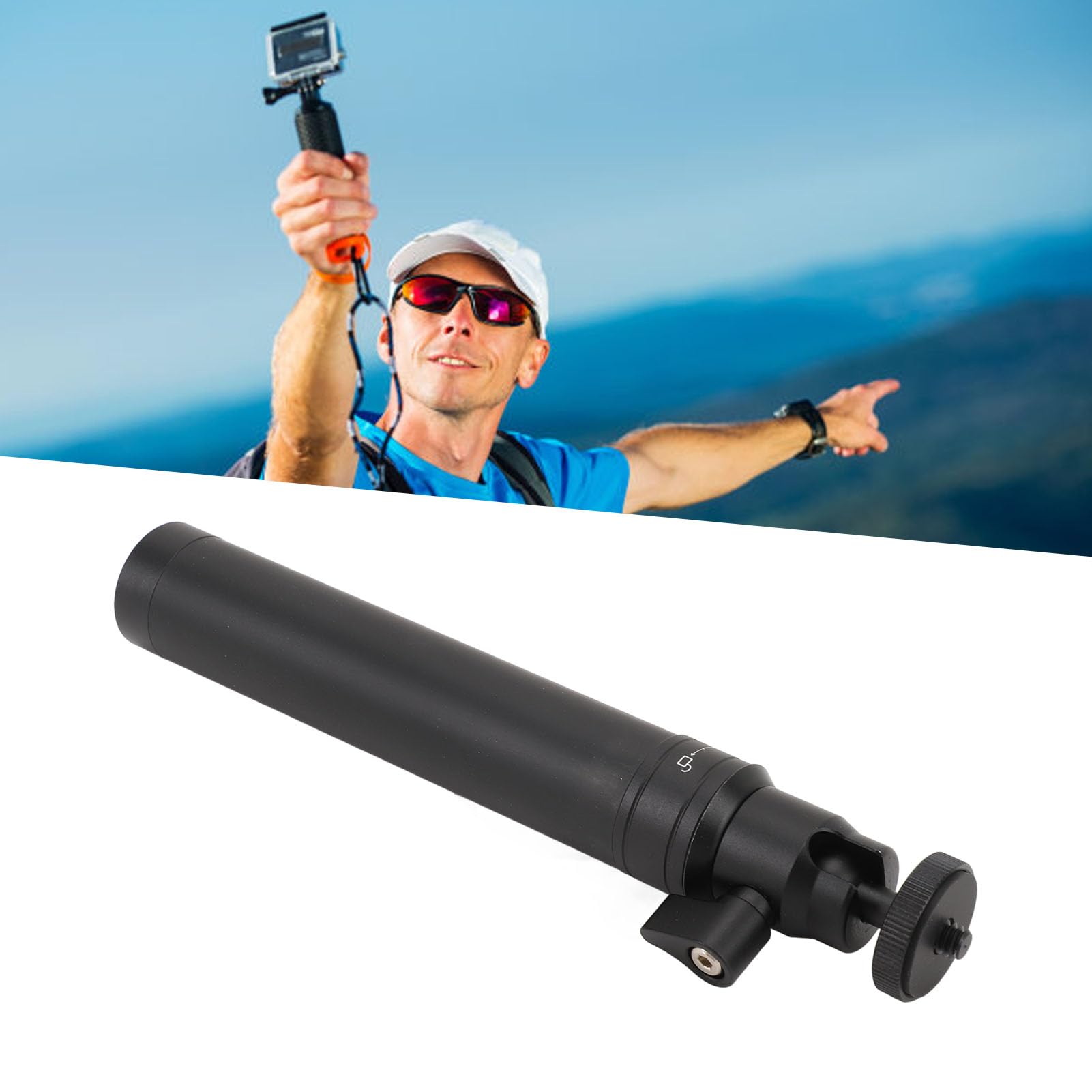 Acouto Lightweight Aluminum Stabilizer Extension Pole With Comfortable Grip 18Cm-69Cm Adjustable Length Compatible With 1/4In Thread Ball Head For Ronin Stabilizers