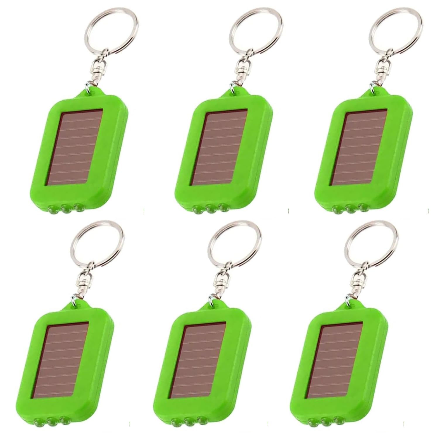 Modoao Solar Mini Led Light A Pack Of 6 Portable Flashlights，Keychain Bright Flashlight Mini Lighting Suitable For Home And Outdoor Us (Green)