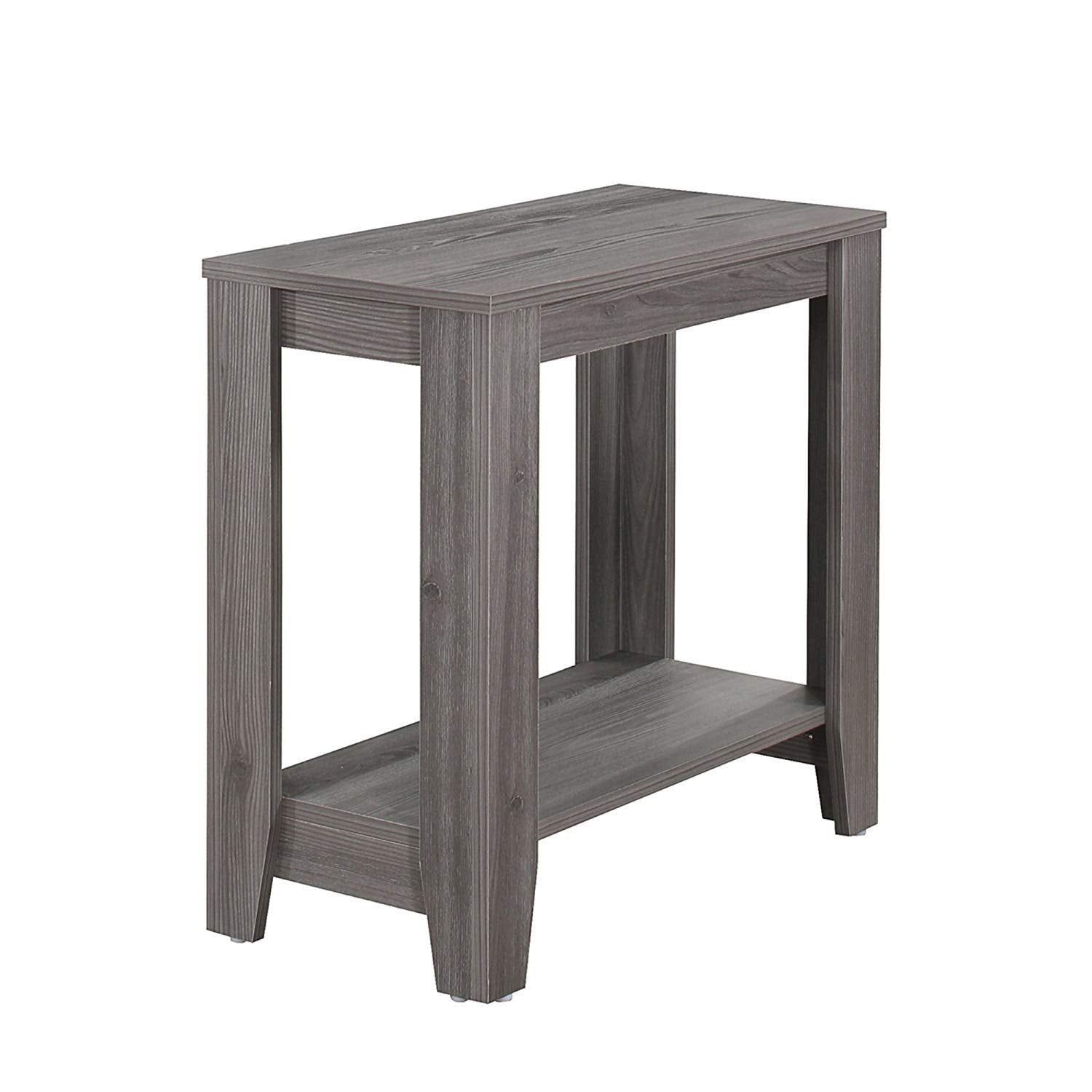 Monarch Specialties Accent Side Lamp Table, 24" X 12" X 22, Grey