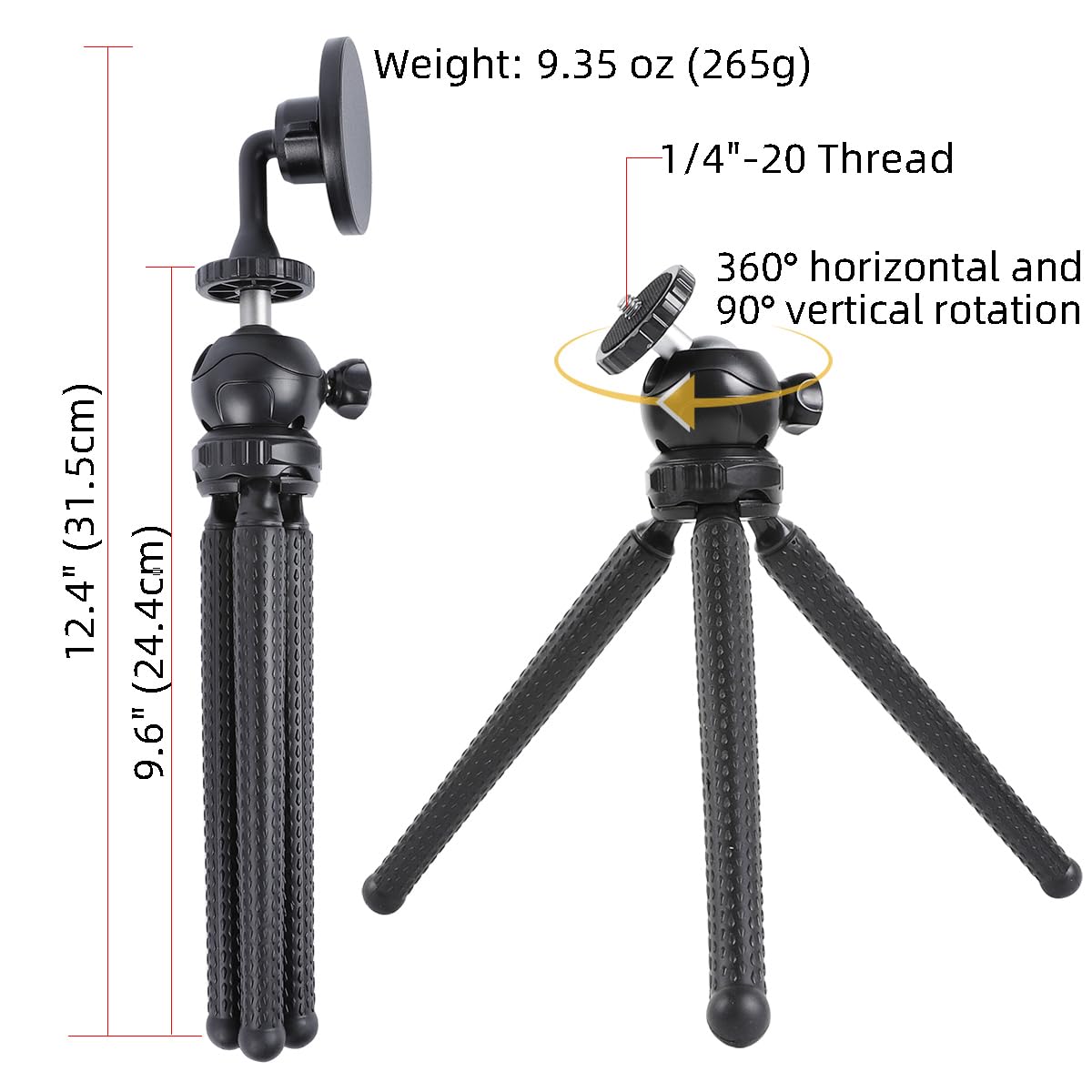 Leenconghui Tripod For Iphone, Flexible Phone Tripod Stand With Wireless Remote Compatible With Magsafe, Mini Magnetic Tripod Mount For Iphone 15 Plus Pro Max 14 13 12 Series