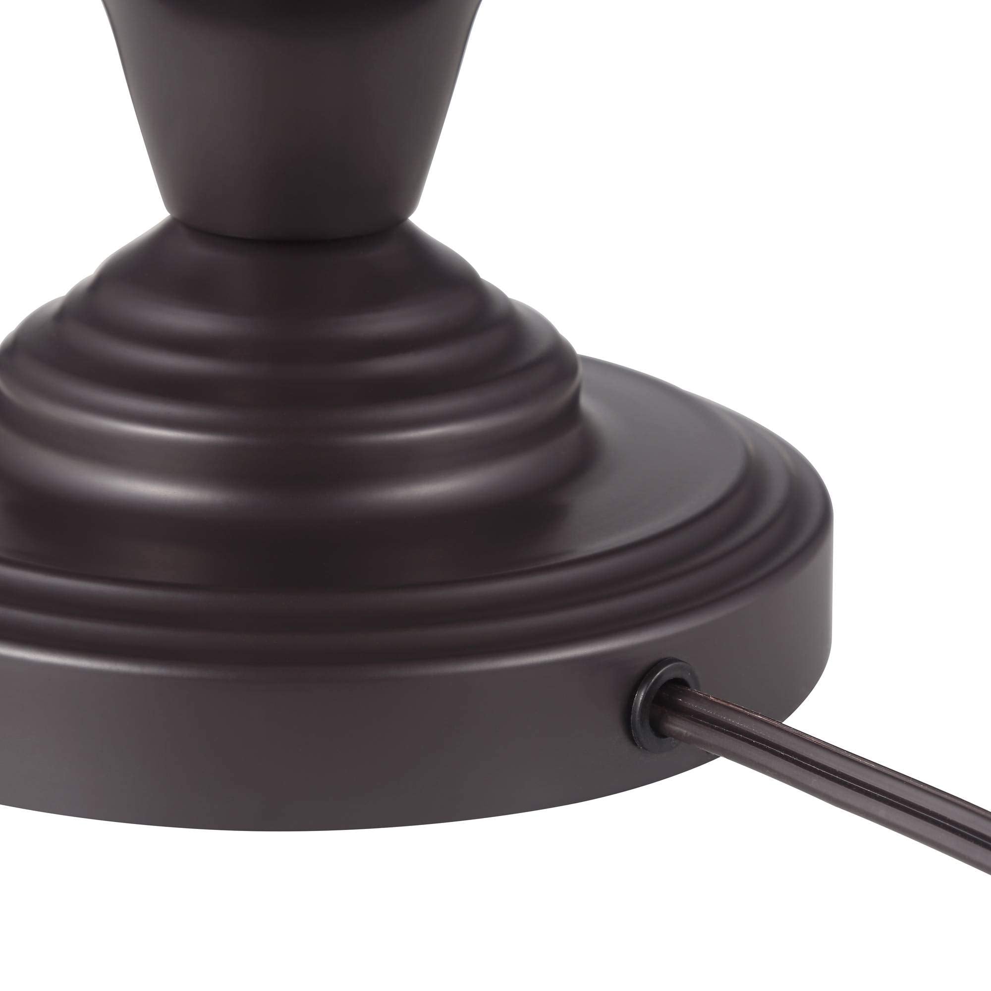 Regency Hill Percy Traditional Table Lamps 26" Tall Set Of 2 Dark Bronze Brown Metal Candlestick White Tapered Drum Shade For Bedroom Living Room House Home Bedside Nightstand Office Family