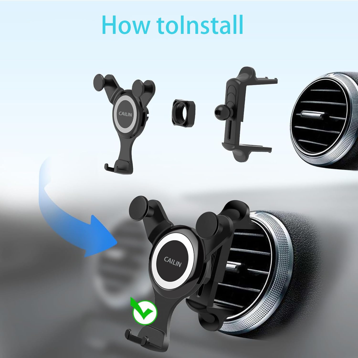 Icailin Car Phone Holder Mount Compatible With Mercedes Benz C-Class, E-Class,S-Class,B-Class,A-Class, V-Classglc/Gle/Gls/Glb/Gla-Class 2016- & Mini Cooper, Mercedes Benz Car Accessories