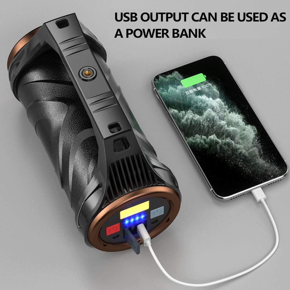 Luxnovaq Brightest Flashlight Rechargeable Powerful Tactical Flashlights With Xhp99 & Cob Led, 10000 High Lumen Zoomable Handheld Spotlight Floodlight Motion Sensor Waterproof Outdoor Usb Searchlight
