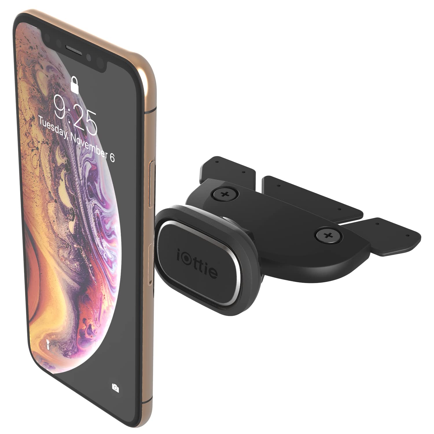 Iottie Itap 2 Magnetic Cd Slot Car Mount Holder, Cradle For Samsung Galaxy S22, Google Pixel 7, Motorola Moto G, Oneplus 10, Sony Xperia & Other Android Smartphones, Black