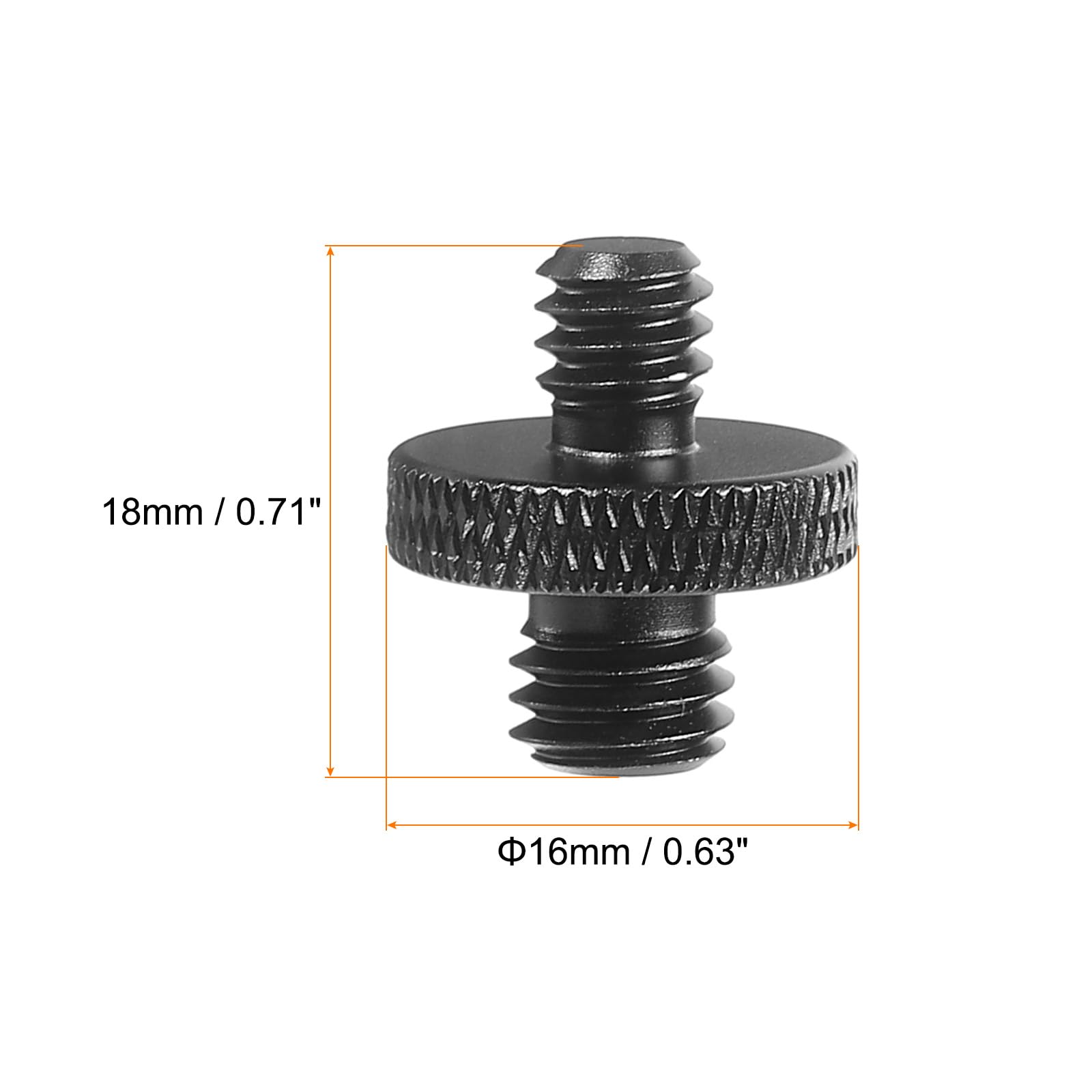 Patikil Mic Stand Adapter M8 Male To 1/4 Male Thread Tripod Screw Adapter Double Sides Camera Screw For Microphone Tripod Stand Black 2 Pack