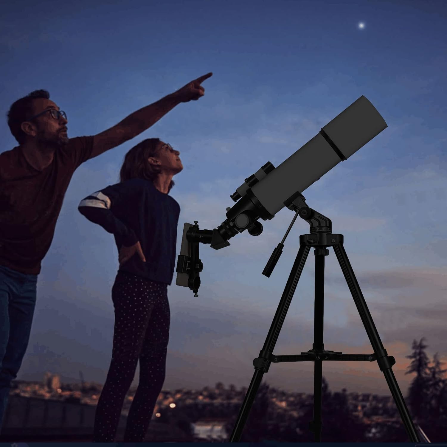 Eaconn Telescopes For Adults Astronomy, 80Mm Aperture 600Mm Refractor Telescope For Kids & Beginners, Compact And Portable Travel Telescopio With Backpack